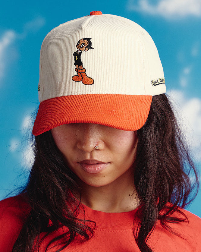 Retro Little Robot Corduroy Hat For Astro Boy™ / Cream / Terracotta Red-1