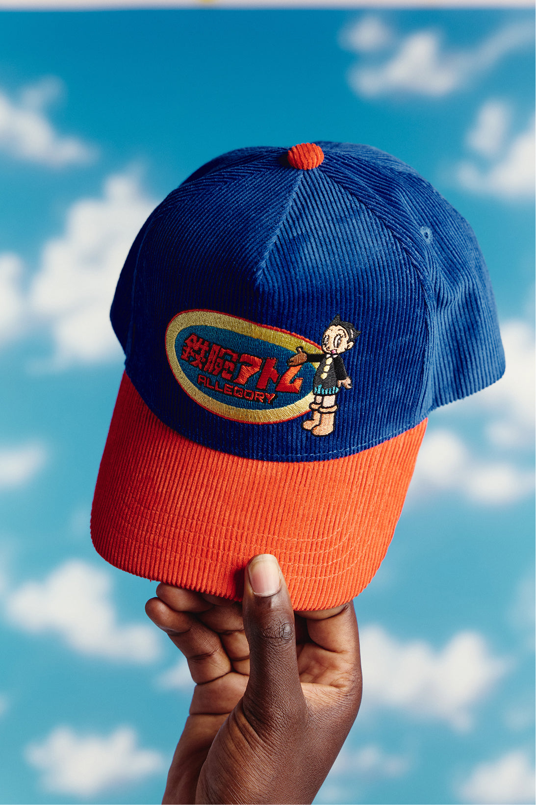 School Boy Mighty Atom Corduroy Hat For Astro Boy™ / Cobalt Blue / Terracotta Red-3