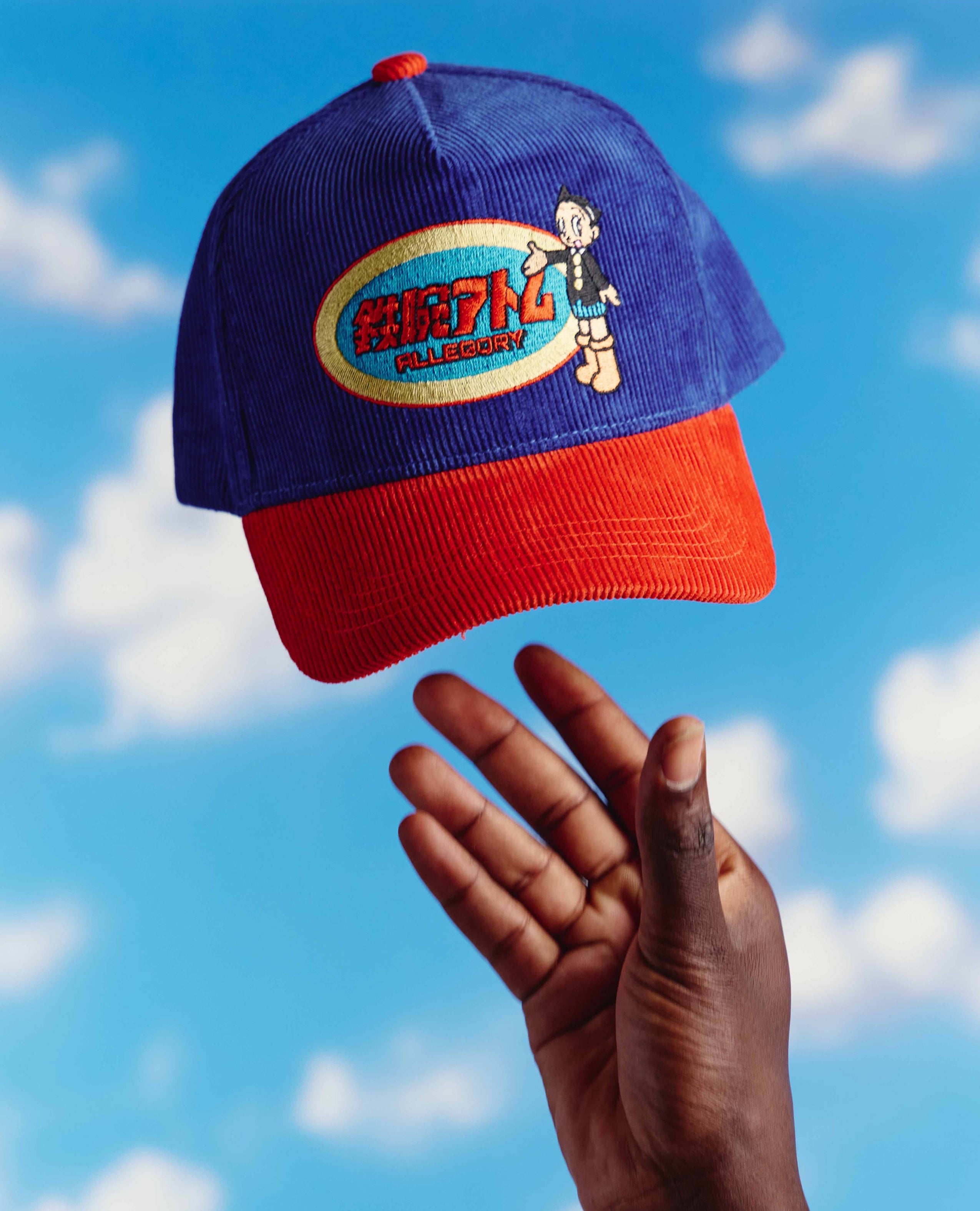 School Boy Mighty Atom Corduroy Hat For Astro Boy™ / Cobalt Blue / Terracotta Red-2