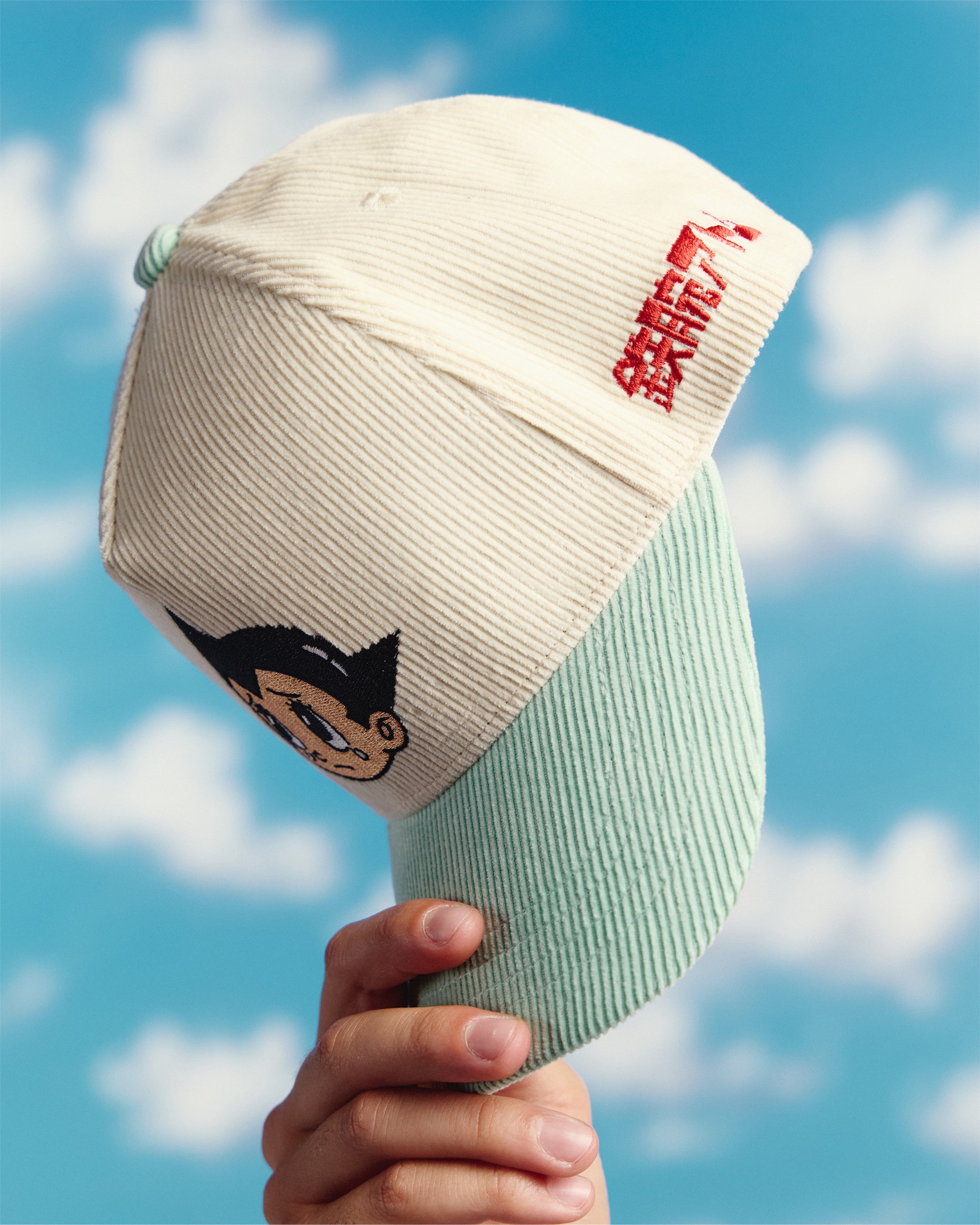 Tears of Atom Corduroy Hat For Astro Boy / Cream / Teal-3