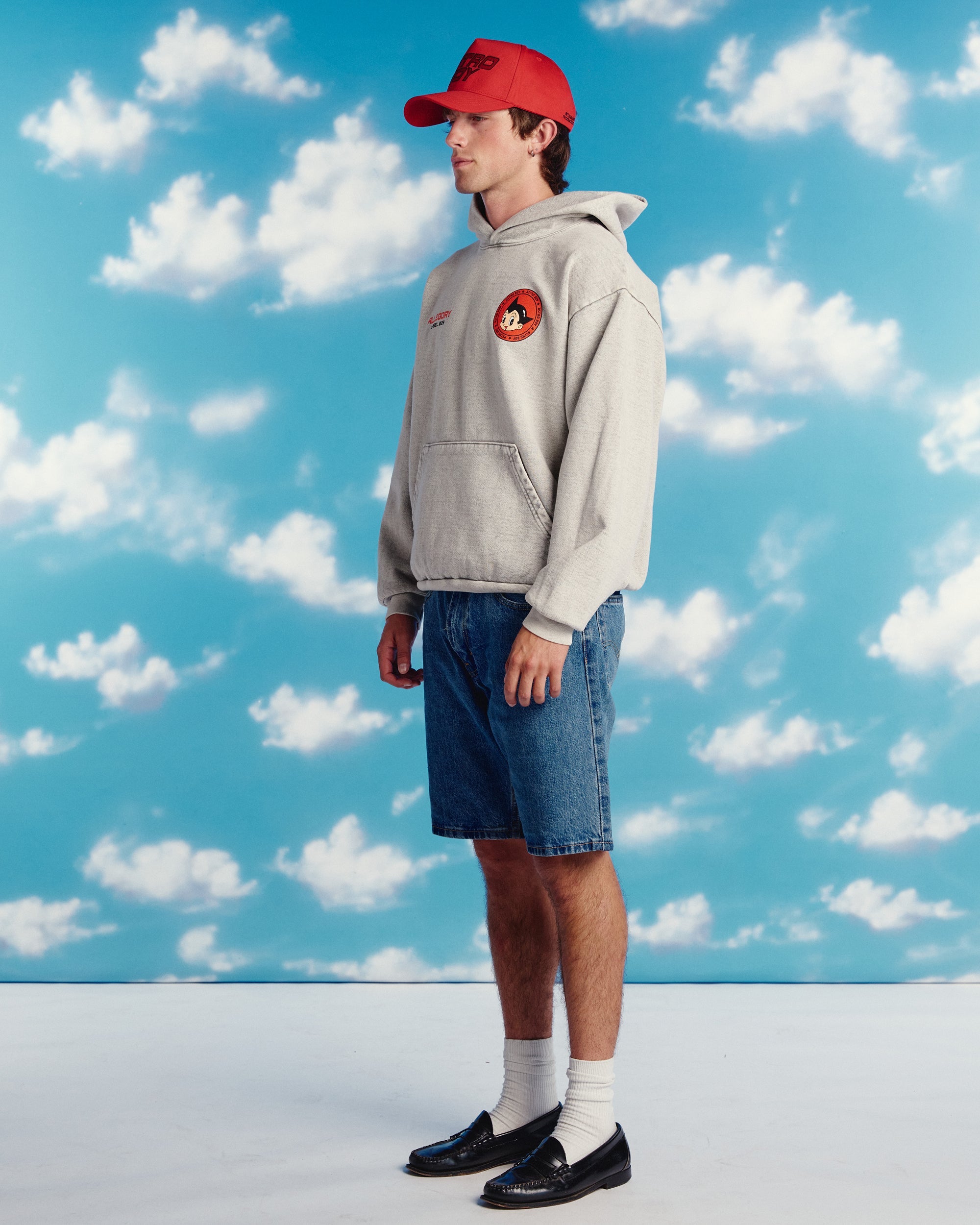 Big Red Boots Hoodie For Astro Boy / Washed Stone-8