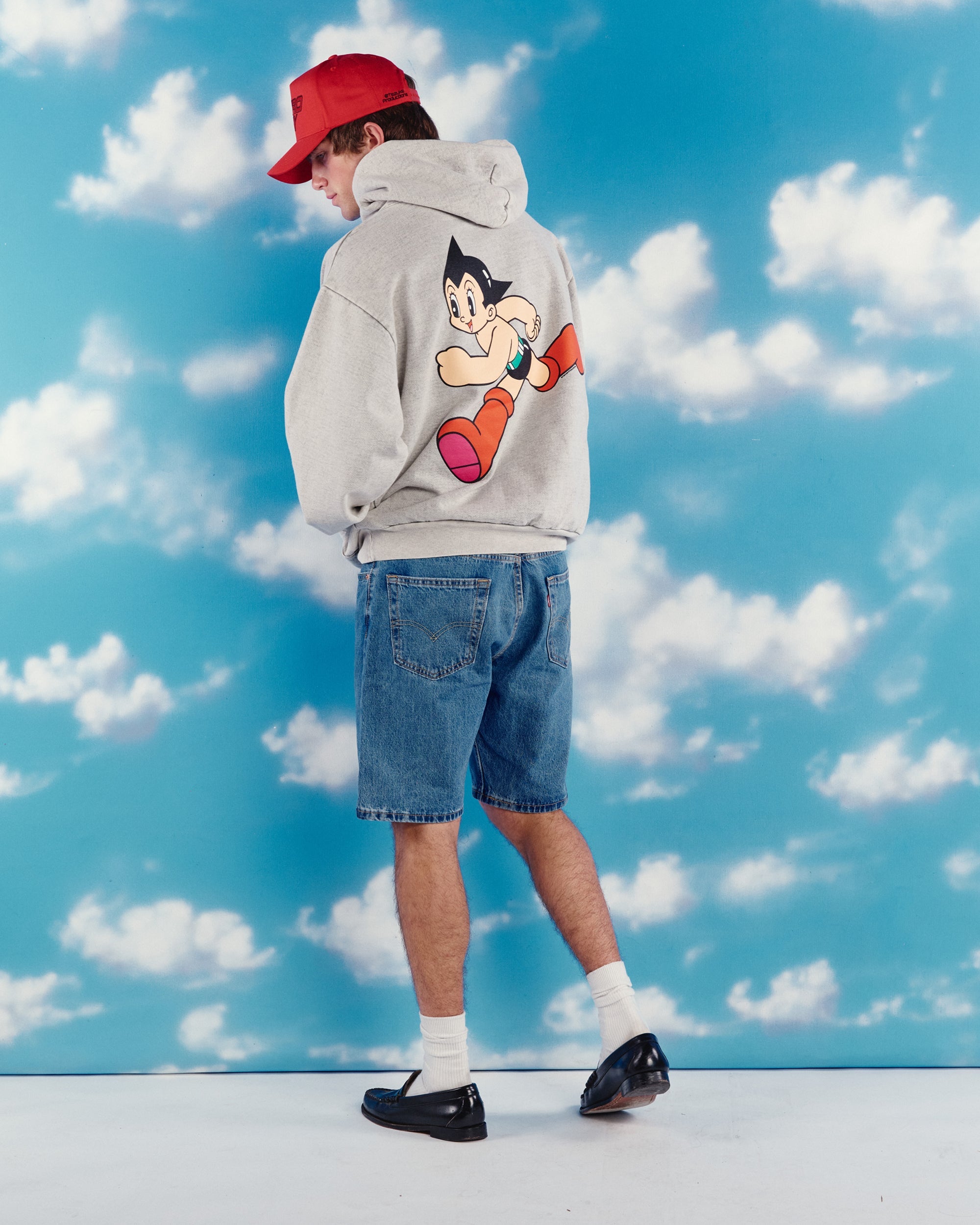 Big Red Boots Hoodie For Astro Boy / Washed Stone-9