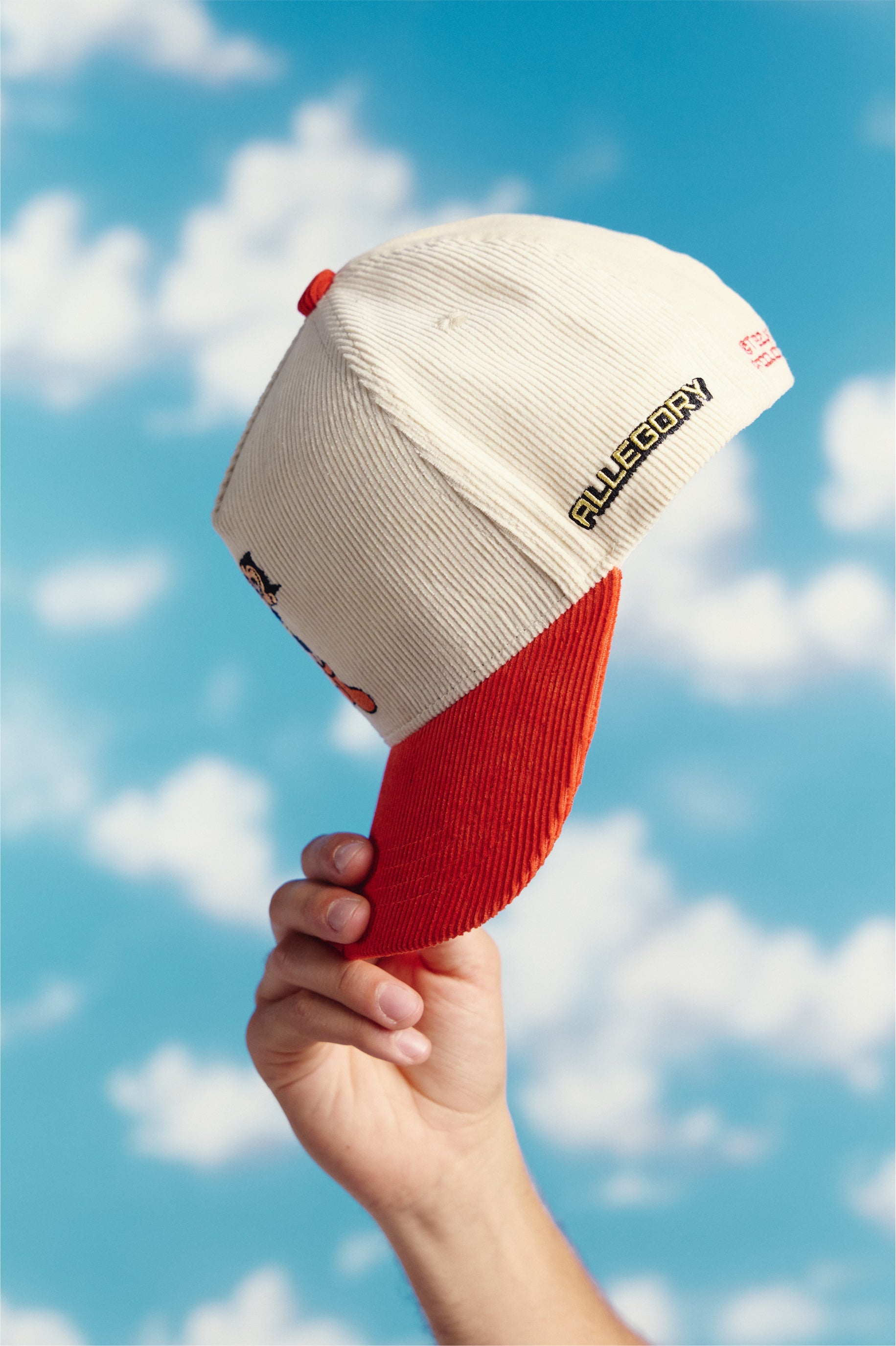 Retro Little Robot Corduroy Hat For Astro Boy™ / Cream / Terracotta Red-4