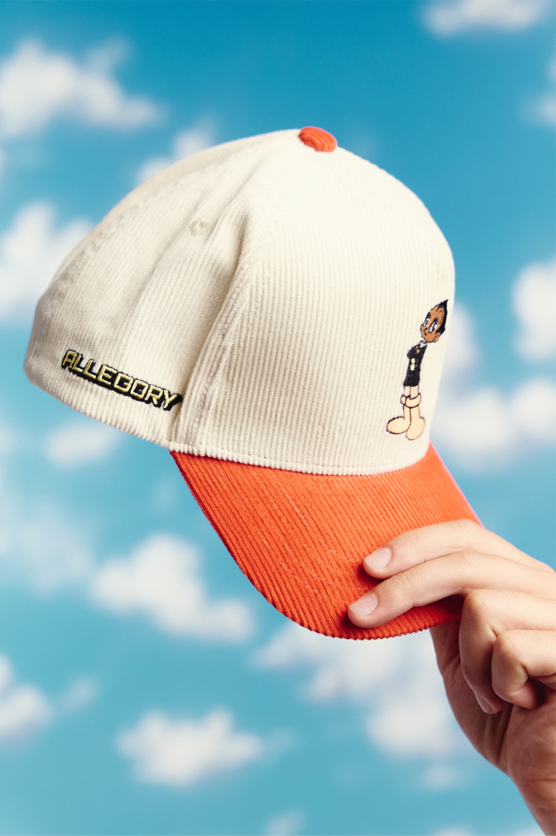 Retro Little Robot Corduroy Hat For Astro Boy™ / Cream / Terracotta Red-3