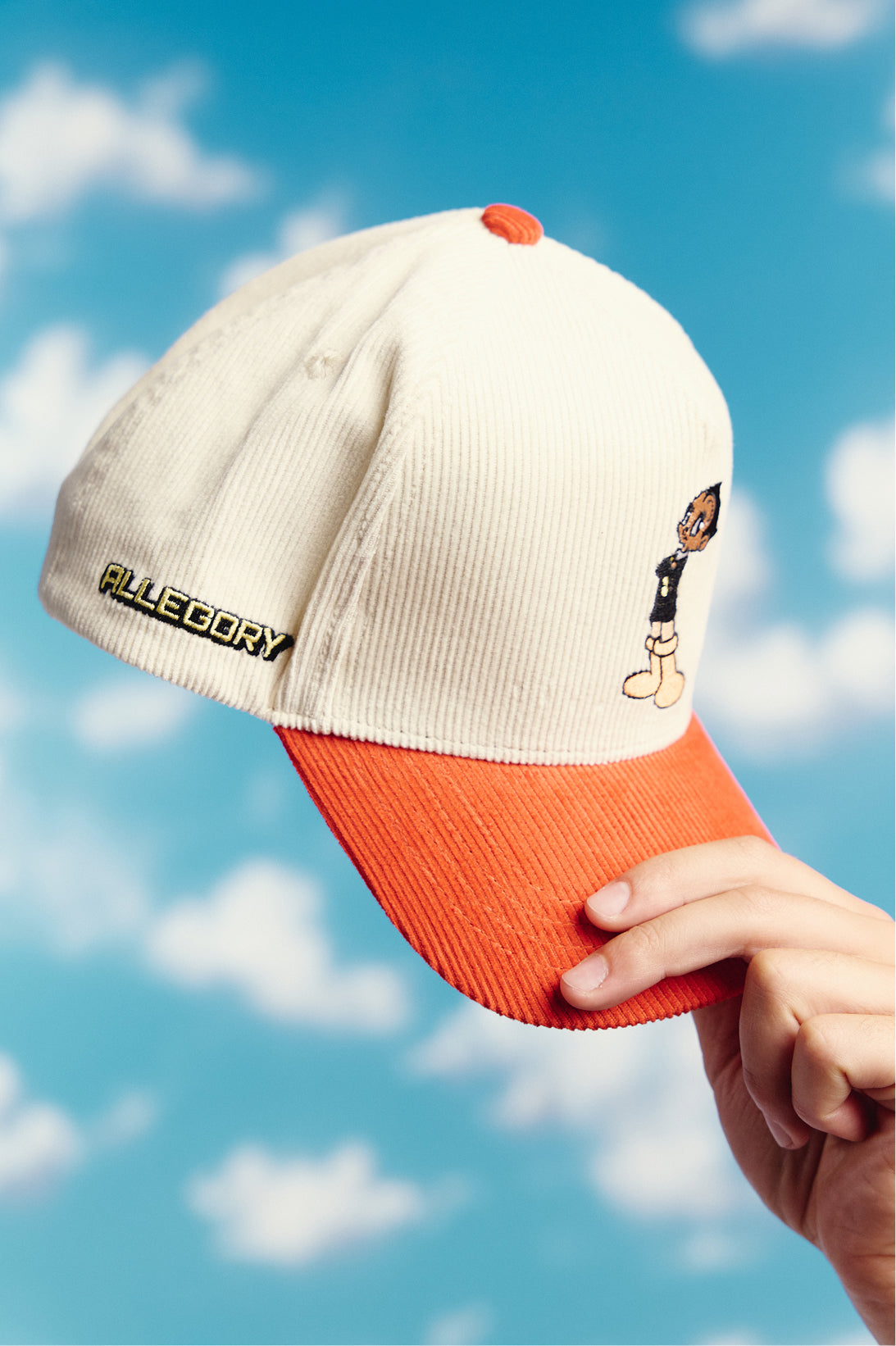 Retro Little Robot Corduroy Hat For Astro Boy™ / Cream / Terracotta Red-5