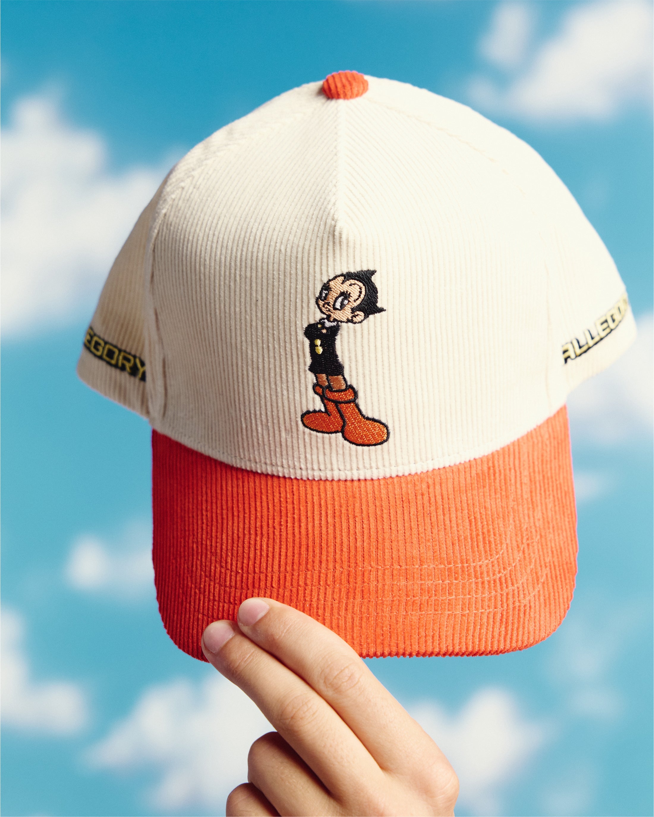 Retro Little Robot Corduroy Hat For Astro Boy™ / Cream / Terracotta Red-2