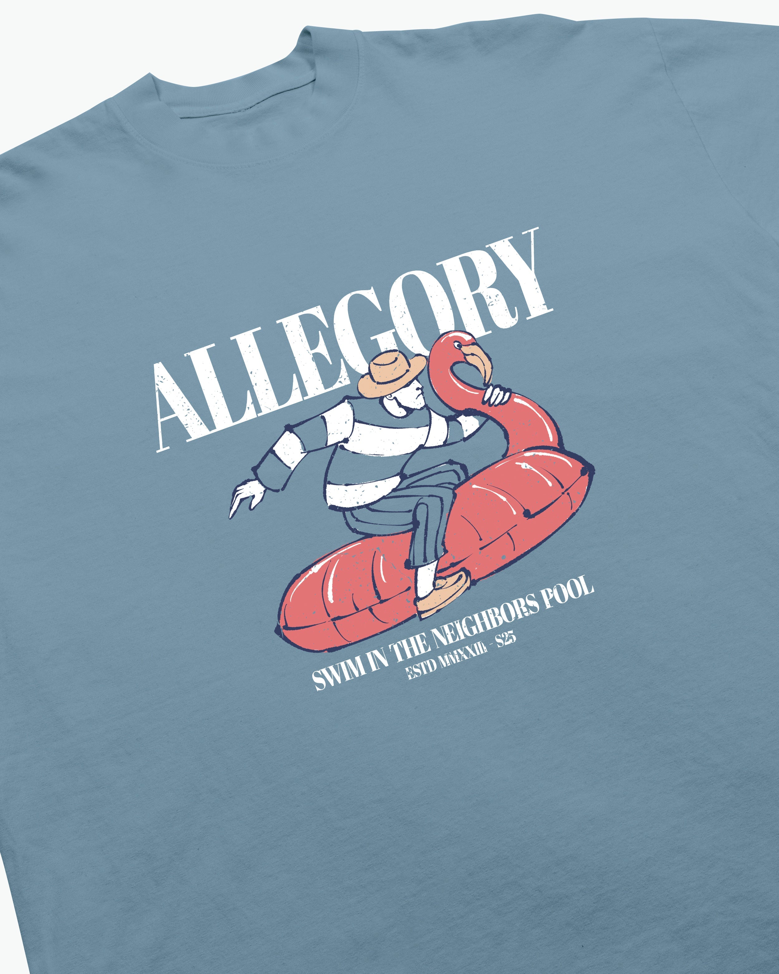 Flamingo Floatie Tee / Soft Denim Blue-2