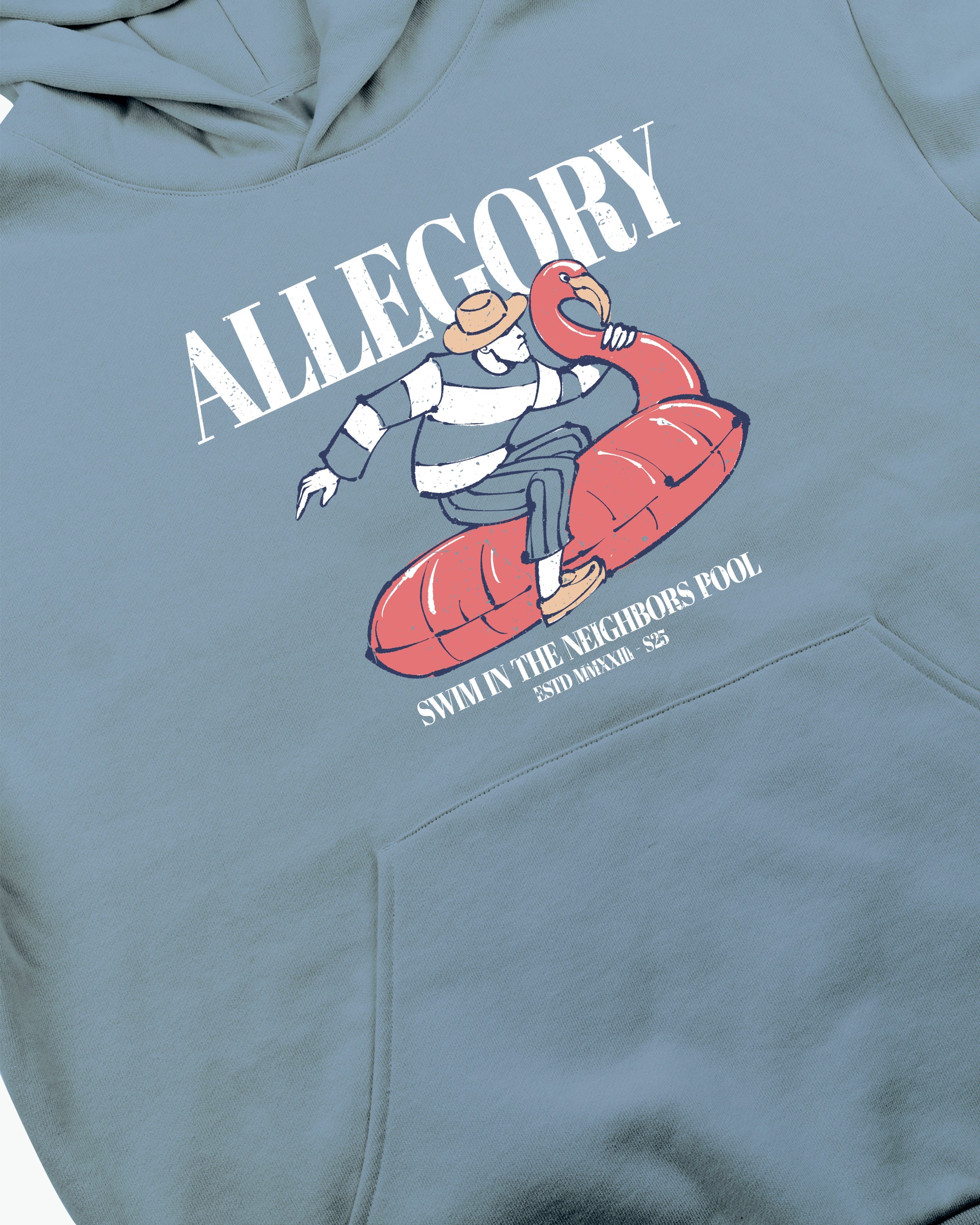 Flamingo Floatie Hoodie / Soft Denim Blue-2