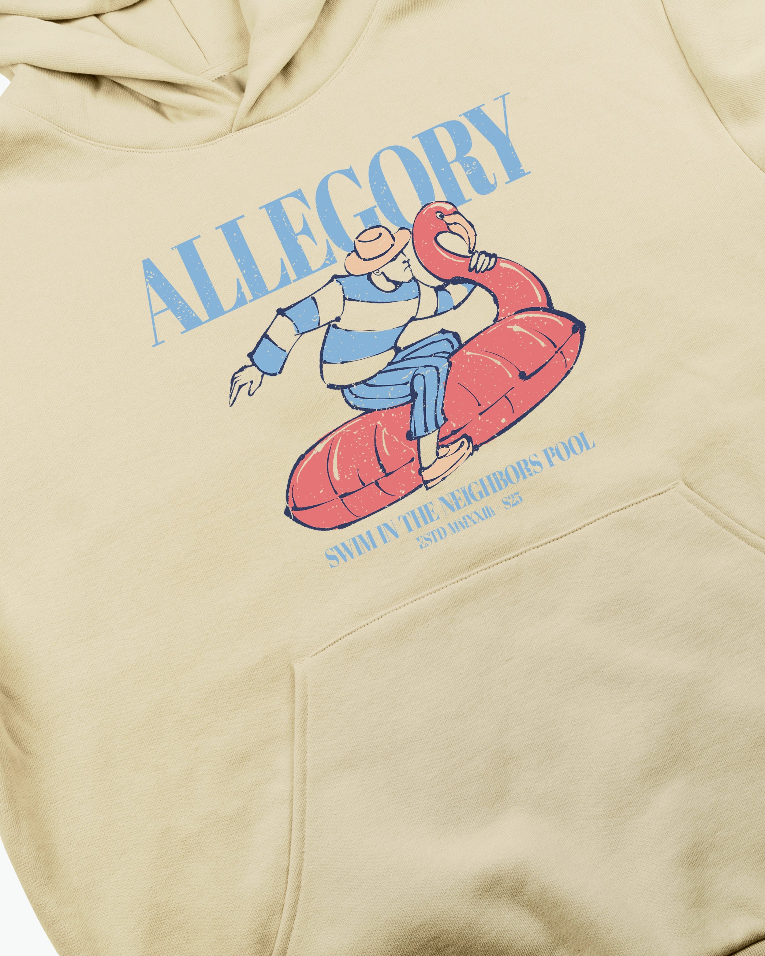 Flamingo Floatie Hoodie / Washed Gold-2