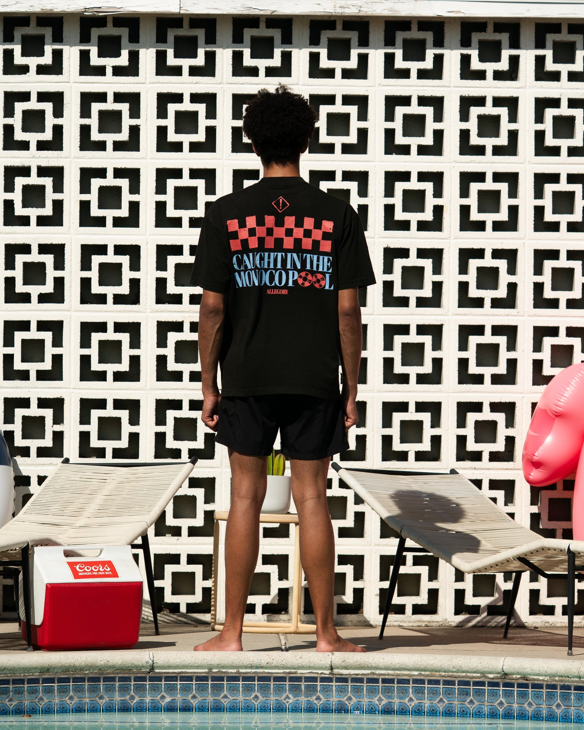 Caught In The Monaco Pool Tee / Charcoal-6