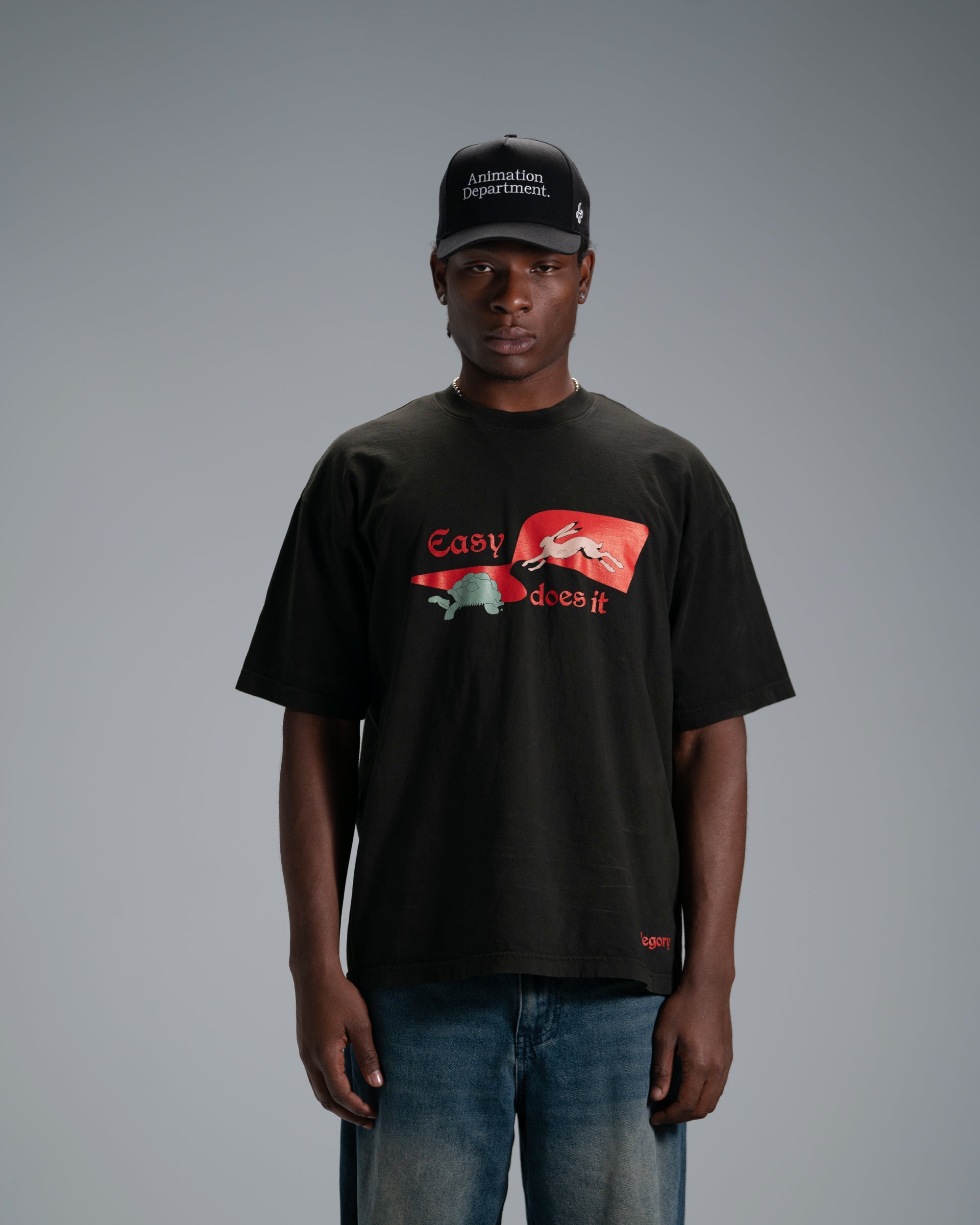 Tortoise and The Hare Tee / Charcoal-5