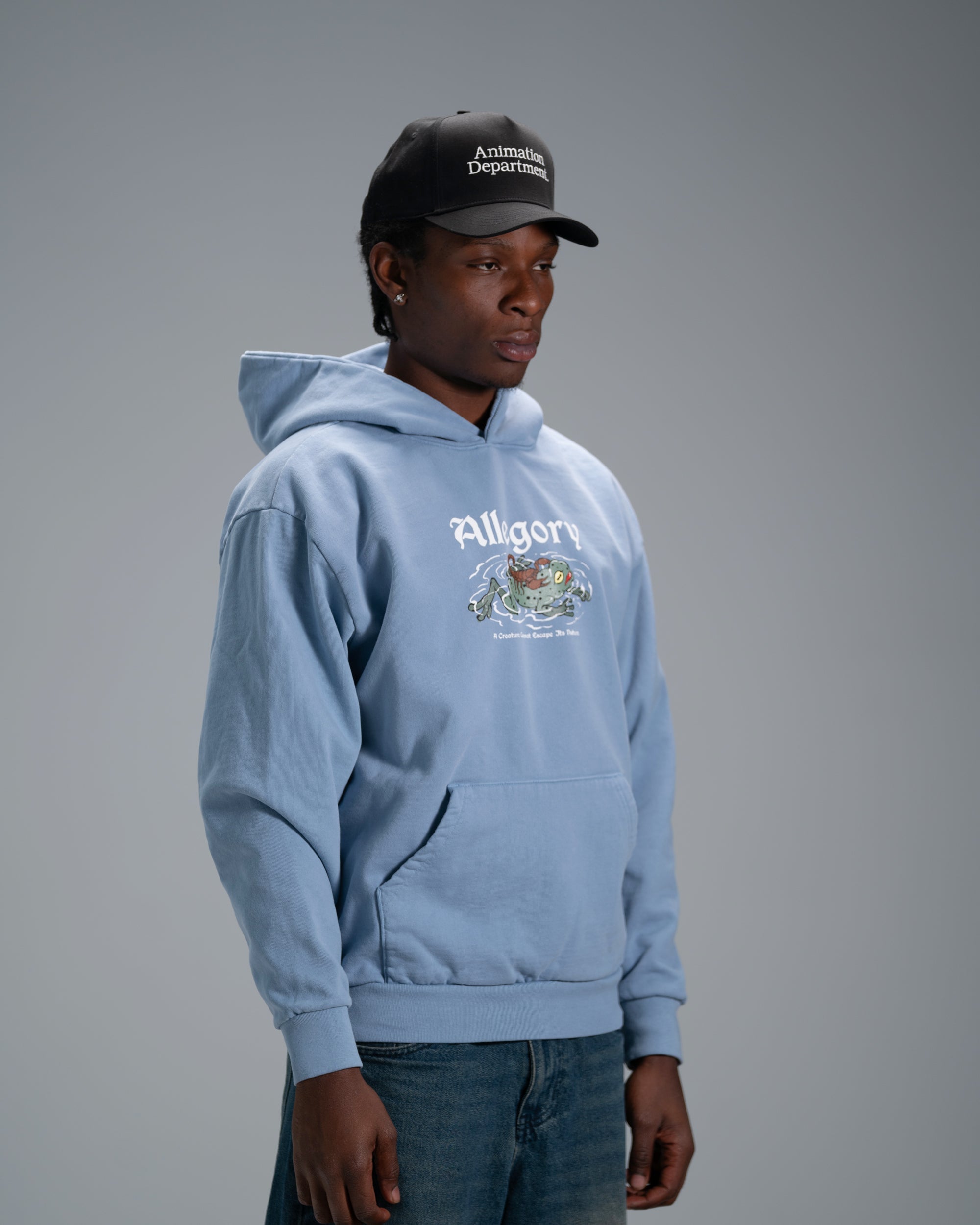 Scorpion and The Frog Hoodie / Soft Denim Blue-4