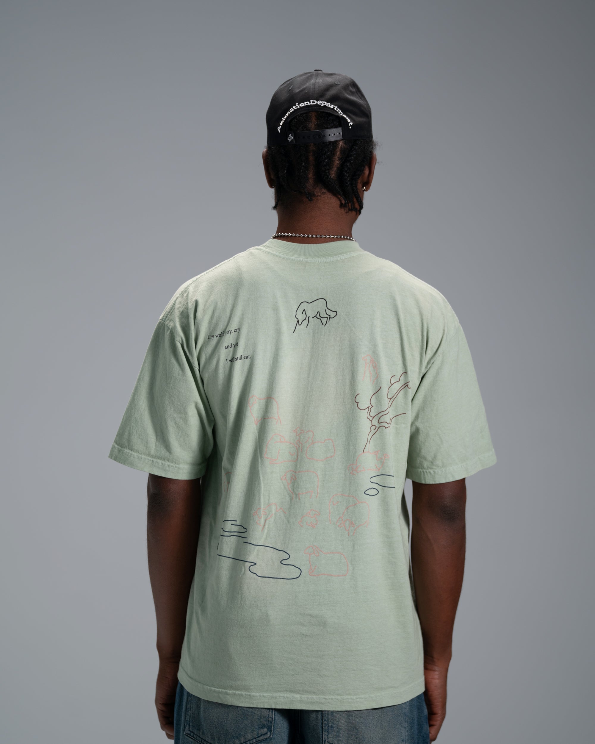 Boy Who Cried Wolf Tee / Sage Green-5