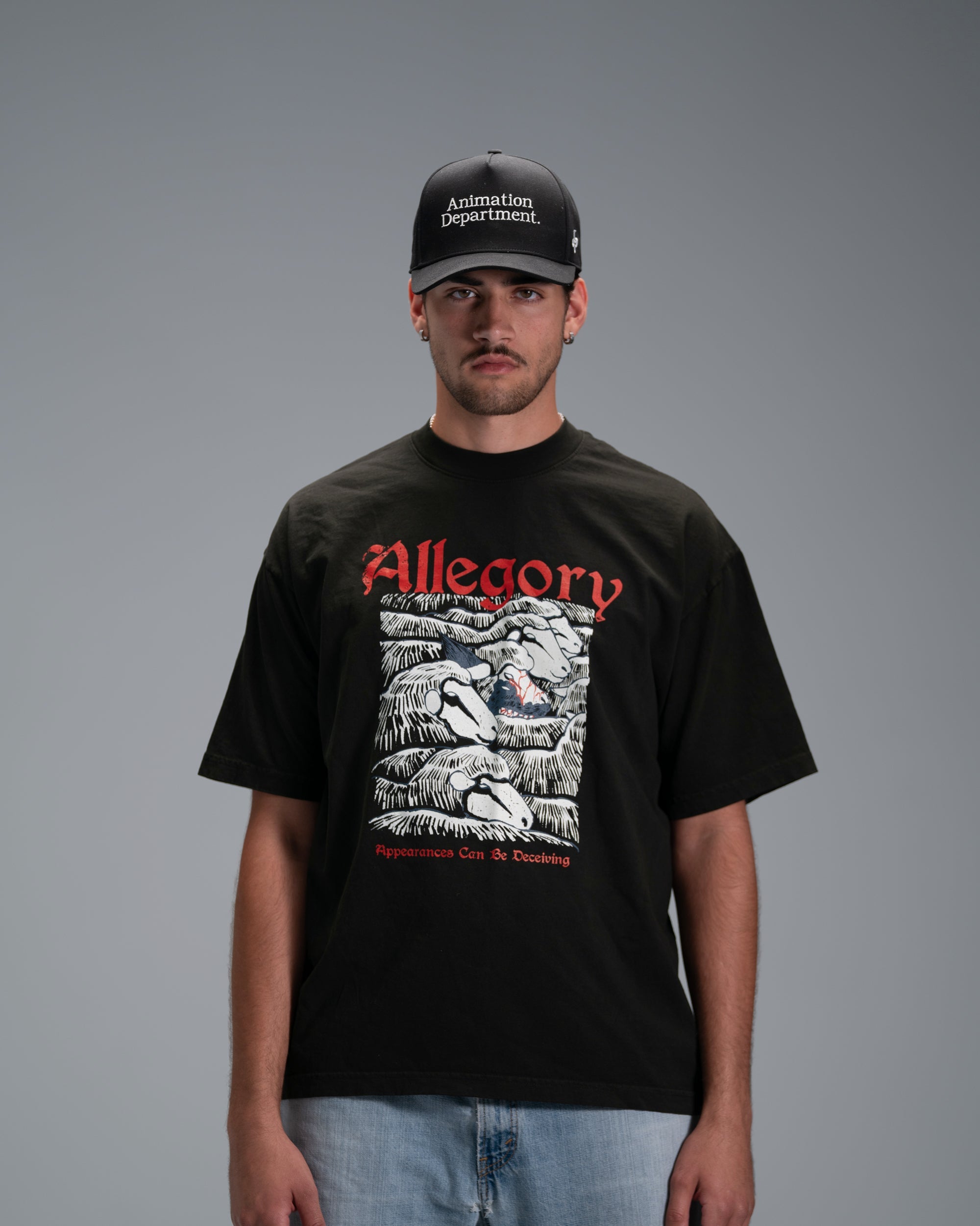 Wolf In Sheep Clothing Tee / Charcoal-2
