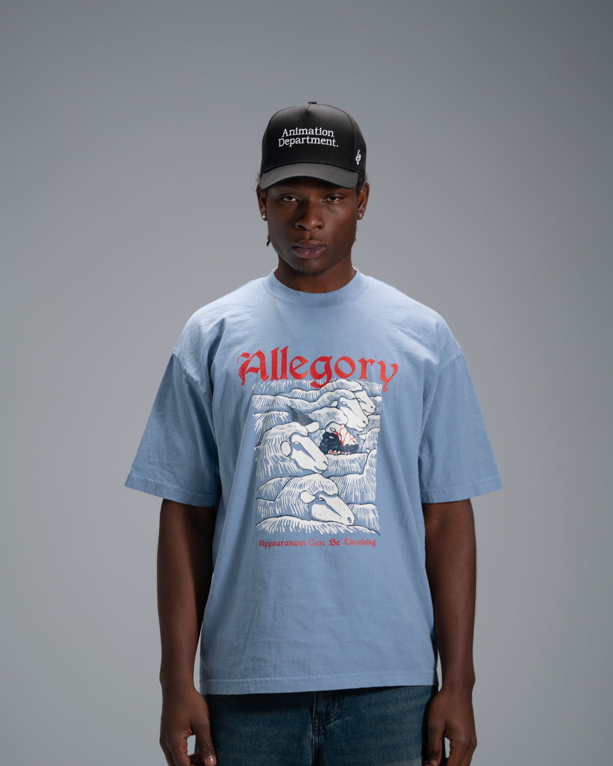 Wolf In Sheep Clothing Tee / Soft Denim Blue-3