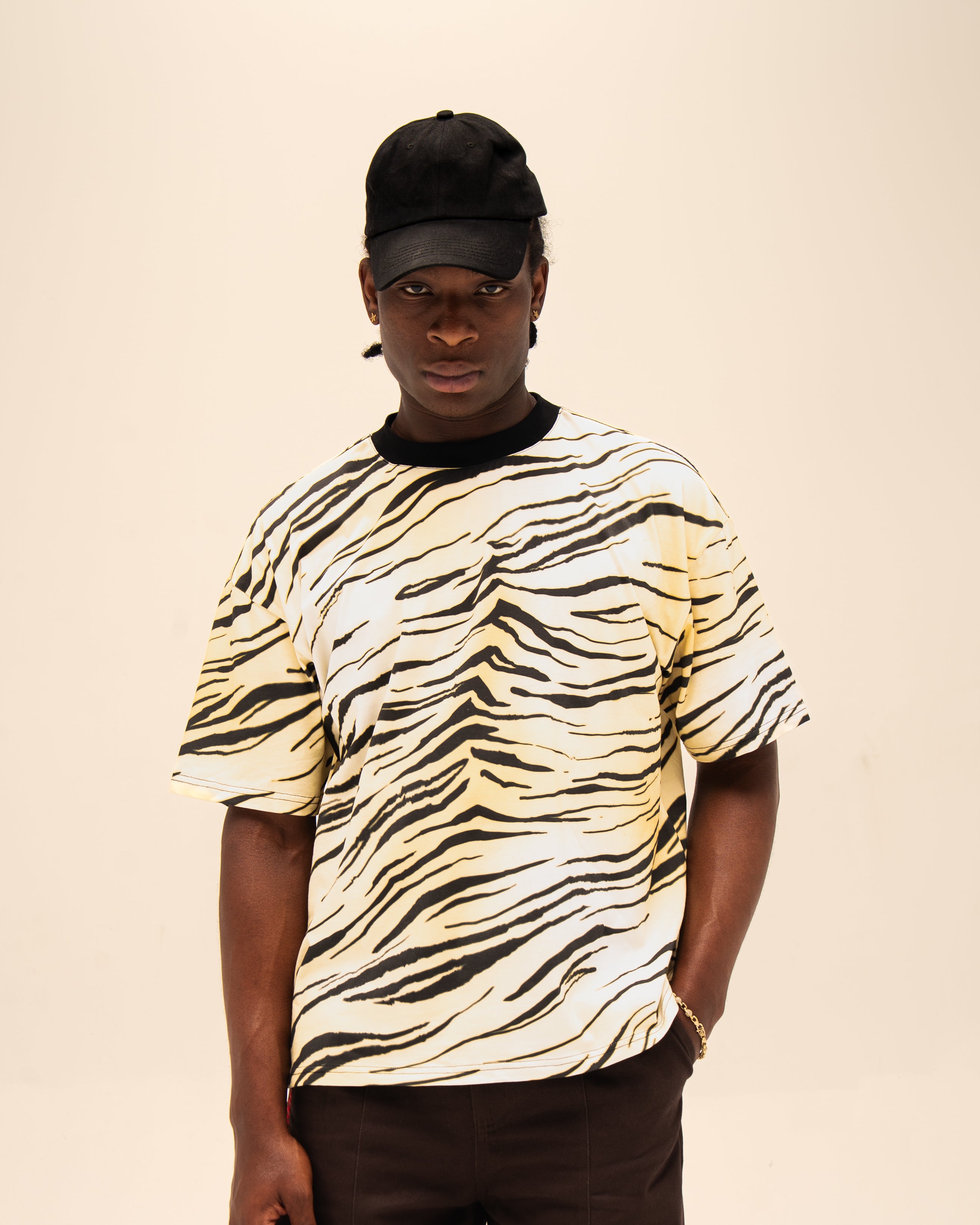 Zebra Stripe Cotton Tee-2