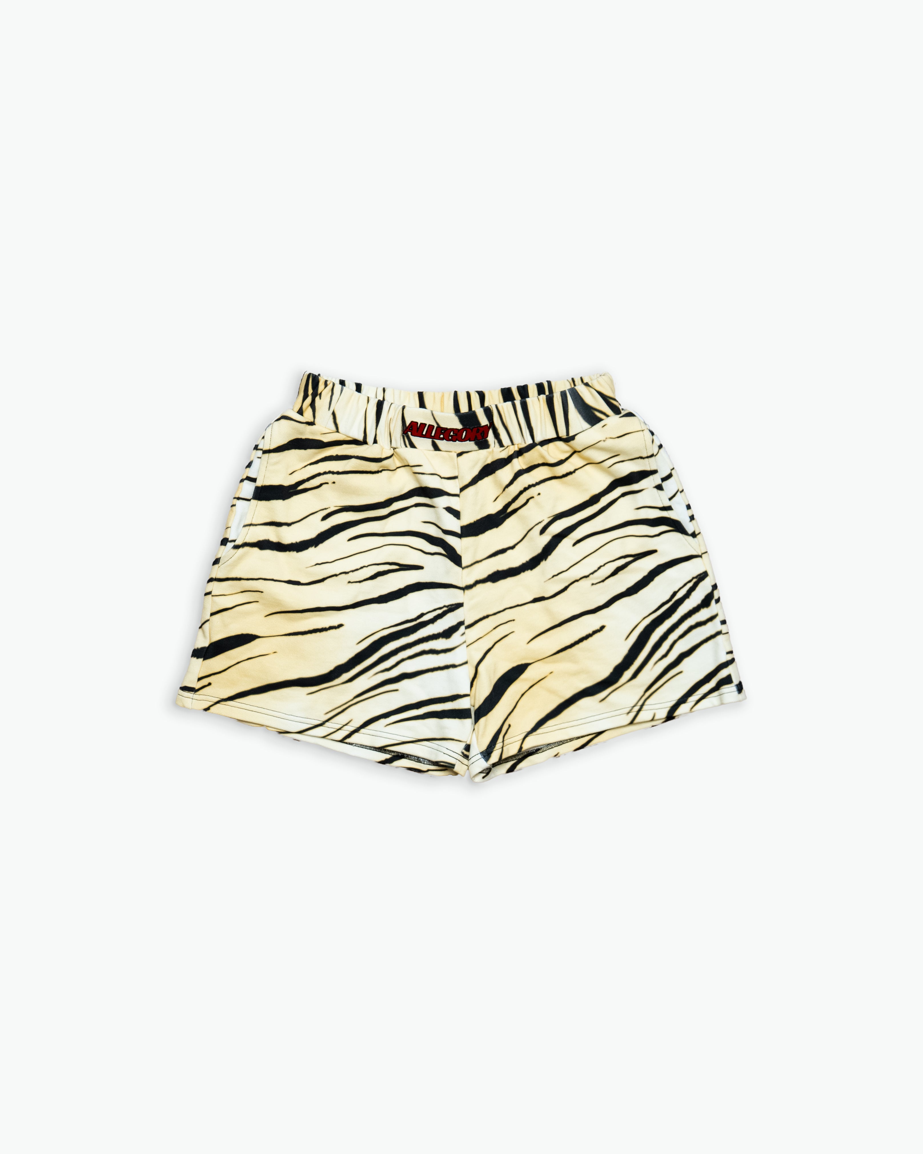 Zebra Striped Cotton Shorts-1