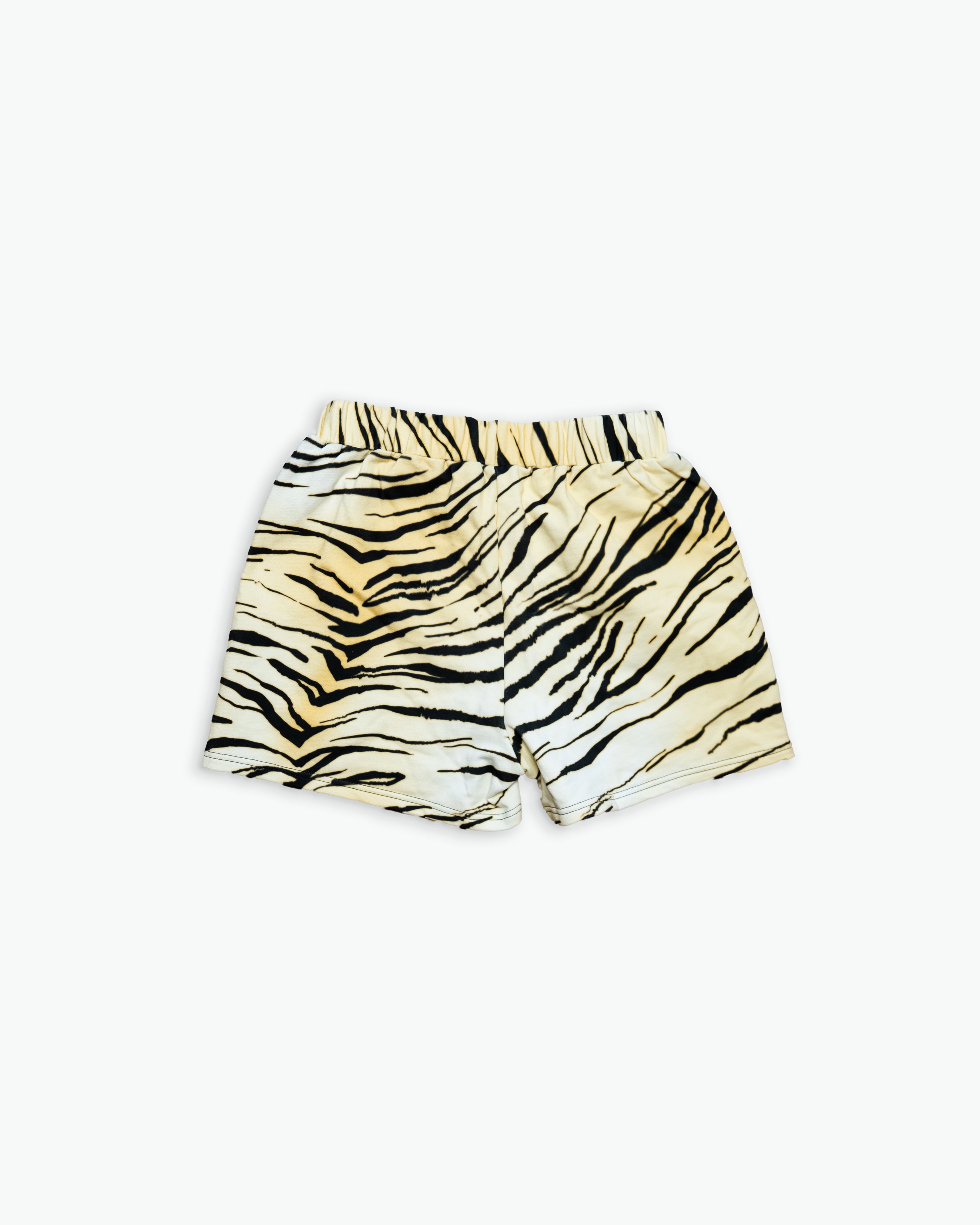 Zebra Striped Cotton Shorts-2