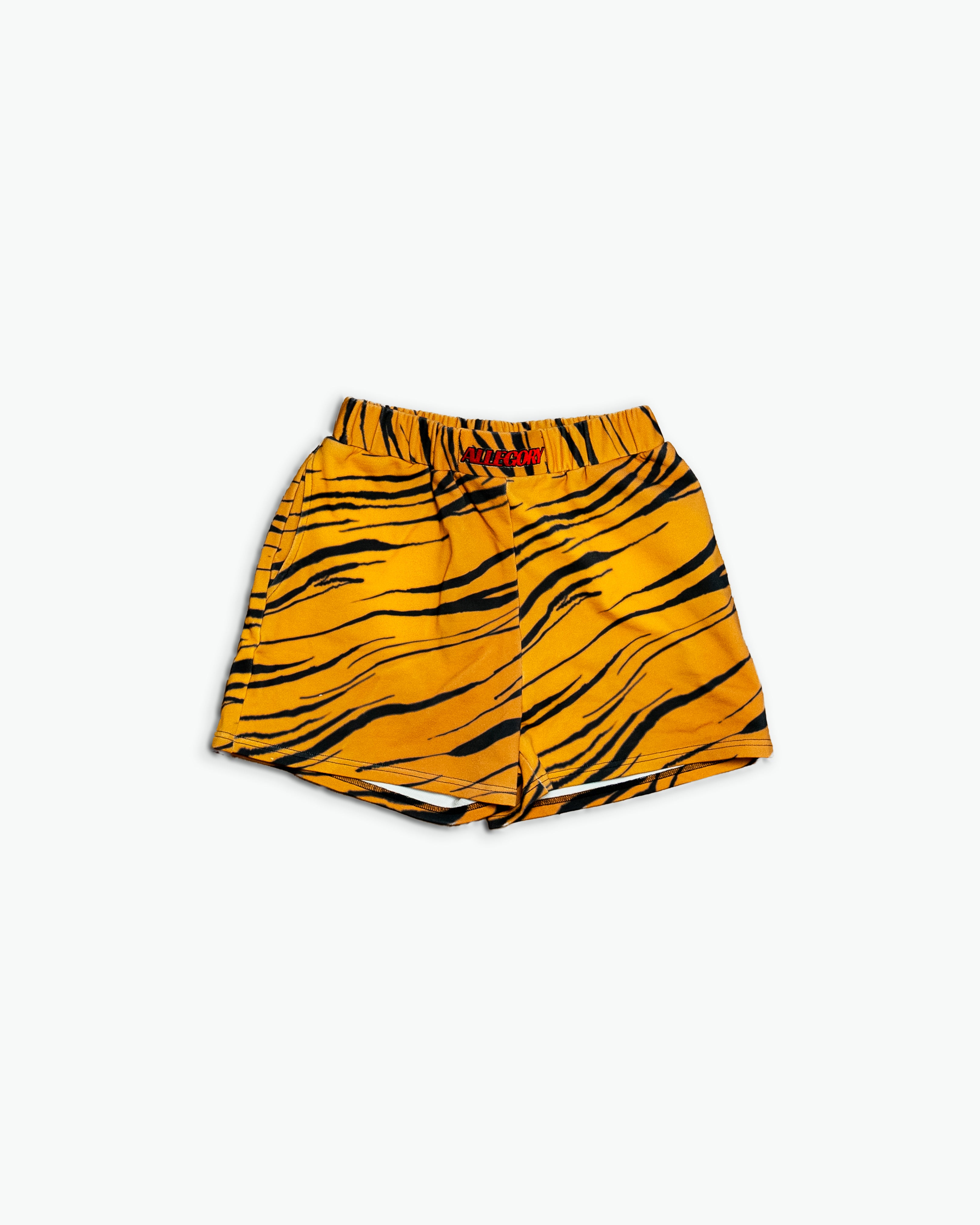Tiger Striped Cotton Shorts-1