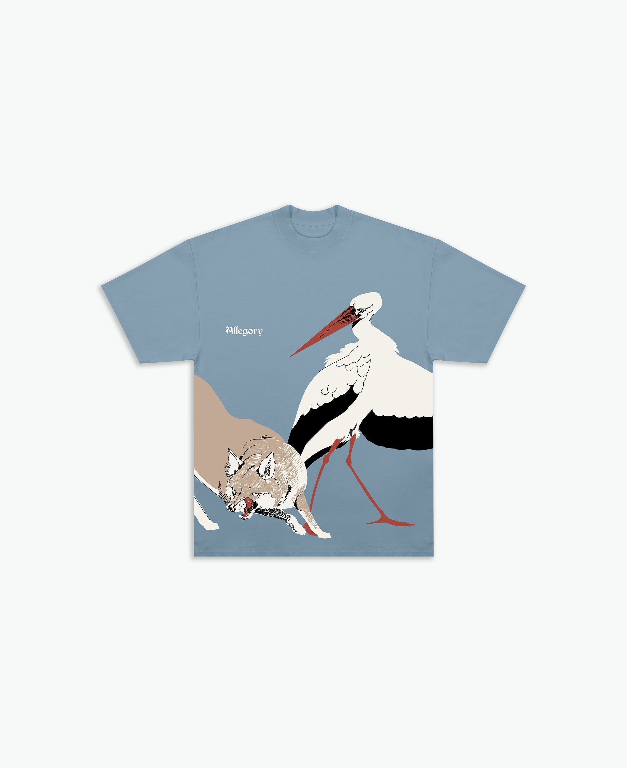 Fox And Stork Tee / Soft Denim Blue-1