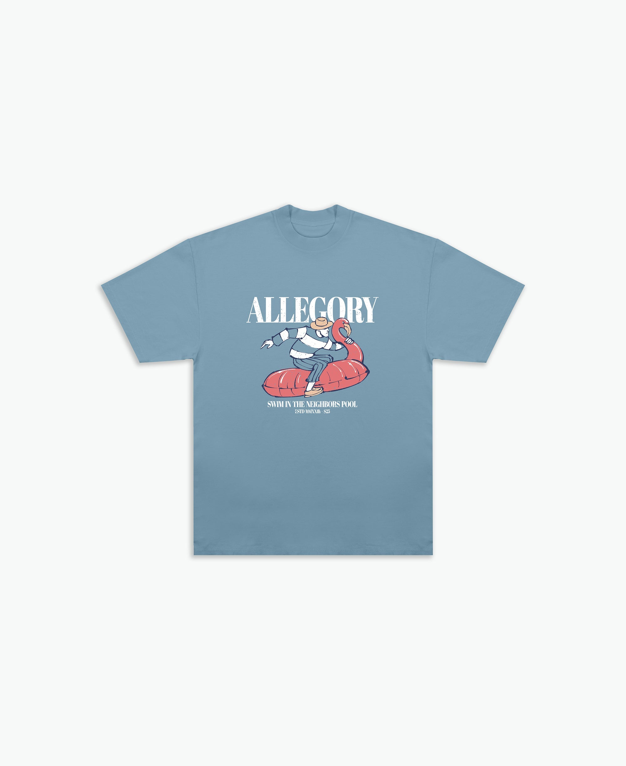 Flamingo Floatie Tee / Soft Denim Blue-1