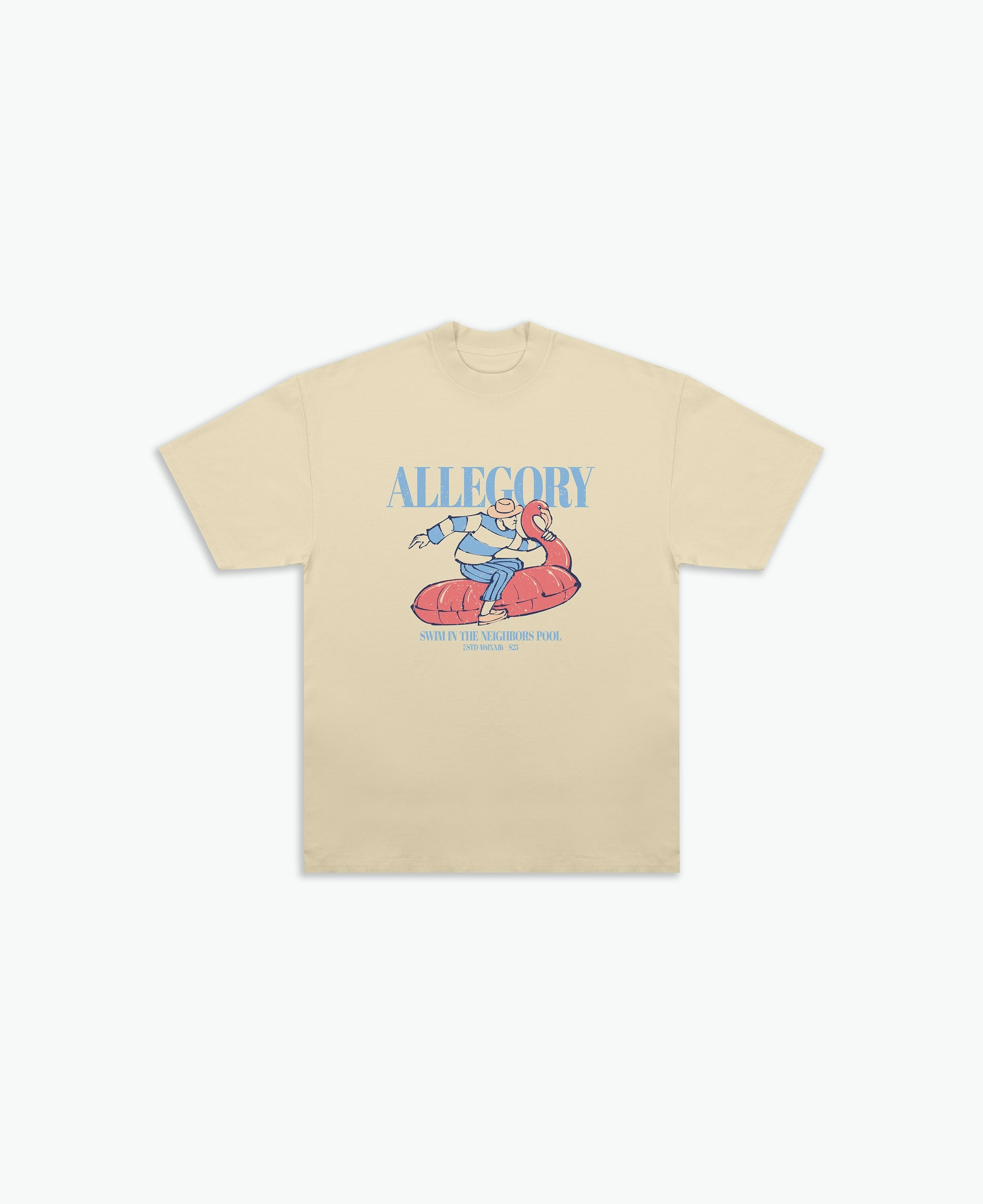 Flamingo Floatie Tee / Washed Gold-1
