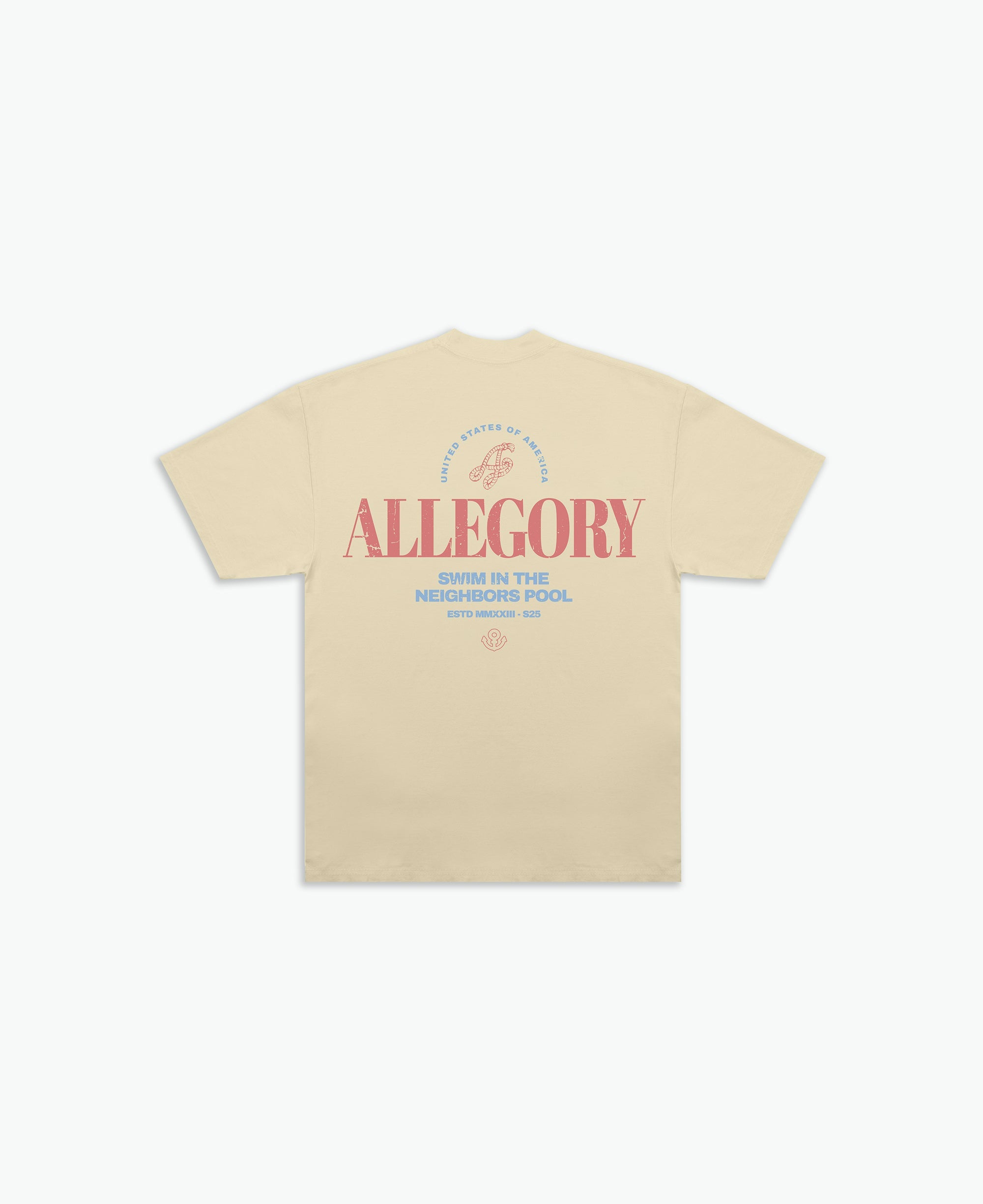 Swim In The Neighbors Pool Tee / Washed Gold-1