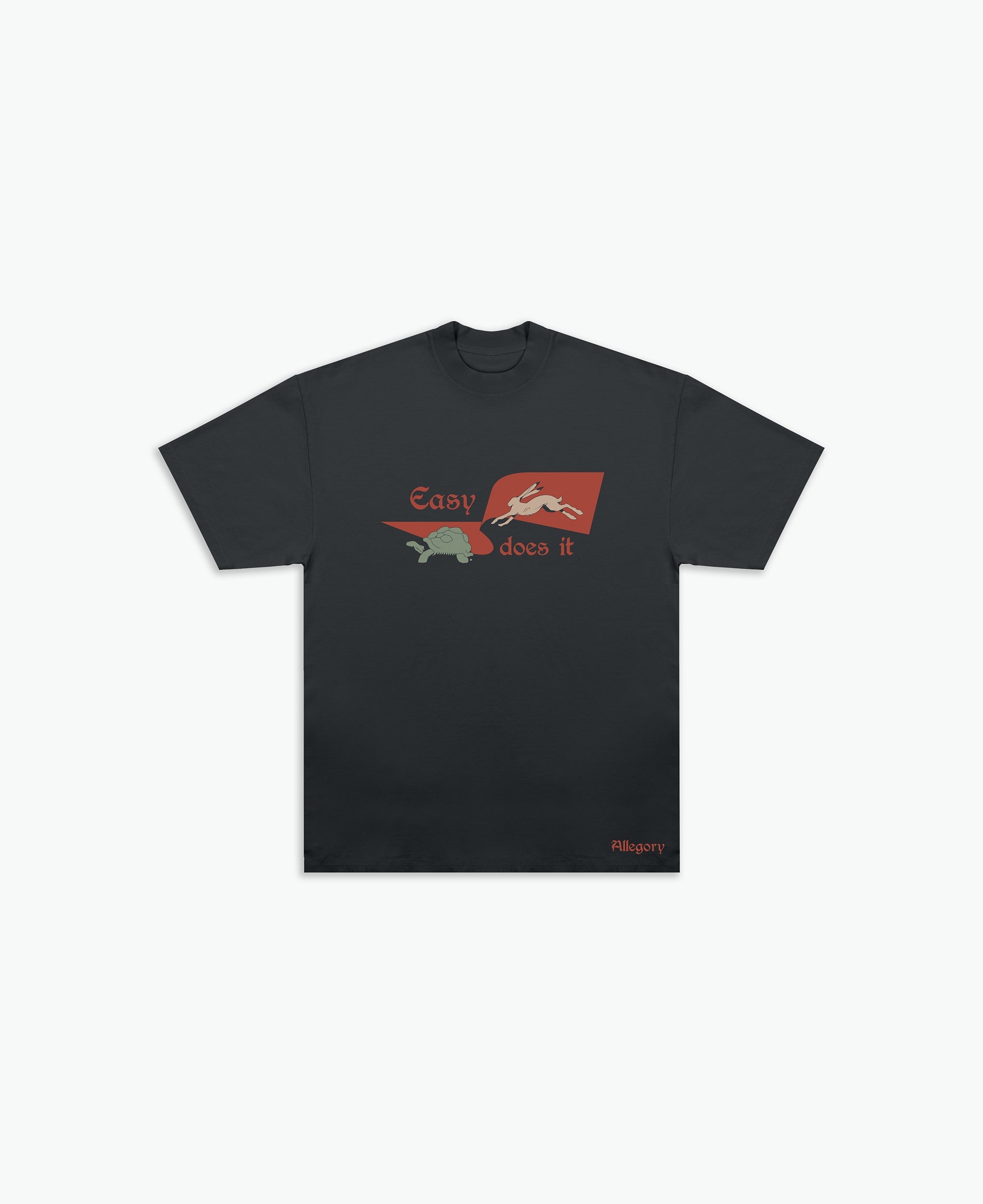 Tortoise and The Hare Tee / Charcoal-1