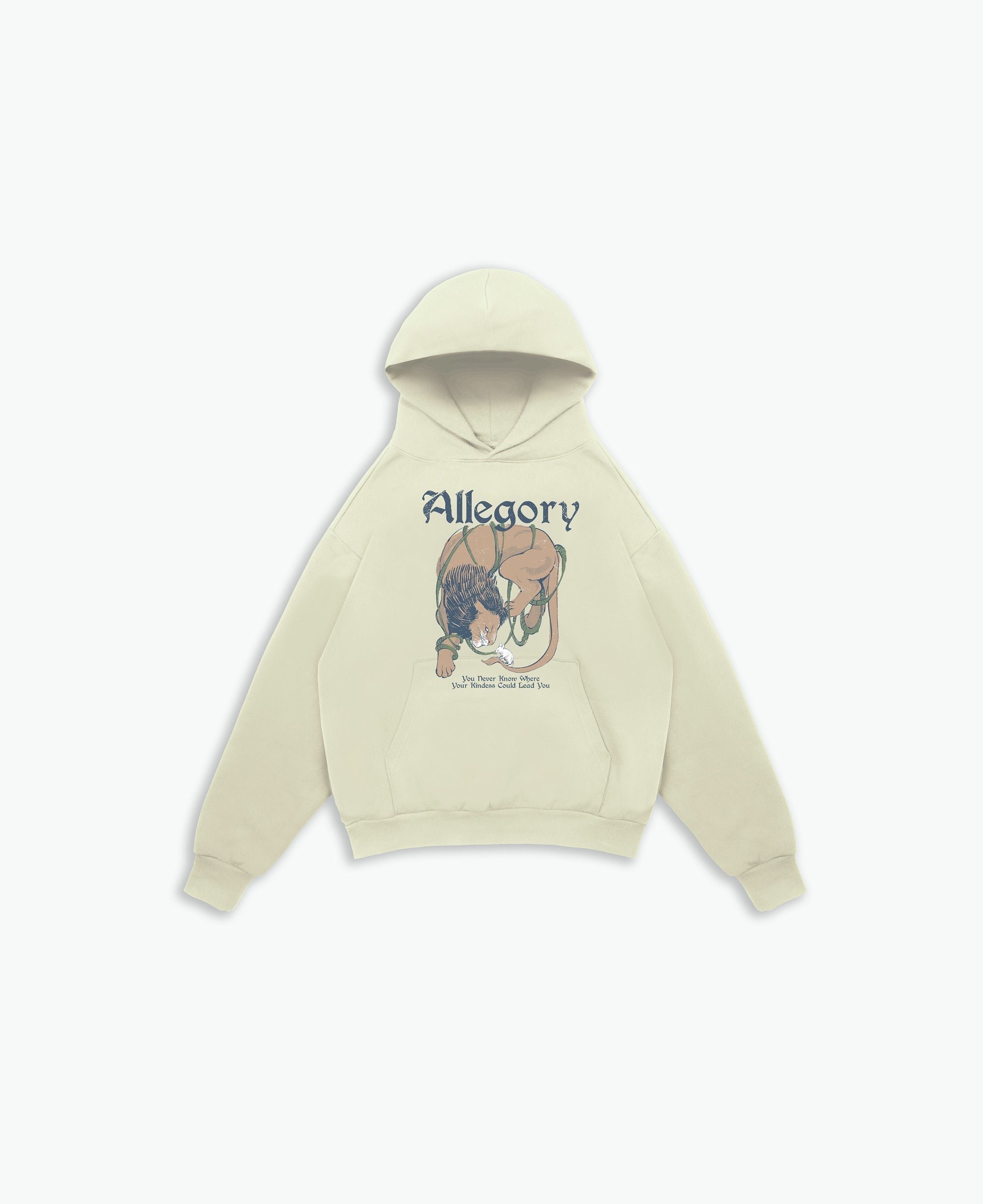 Lion and The Mouse Hoodie / Sage Green-1