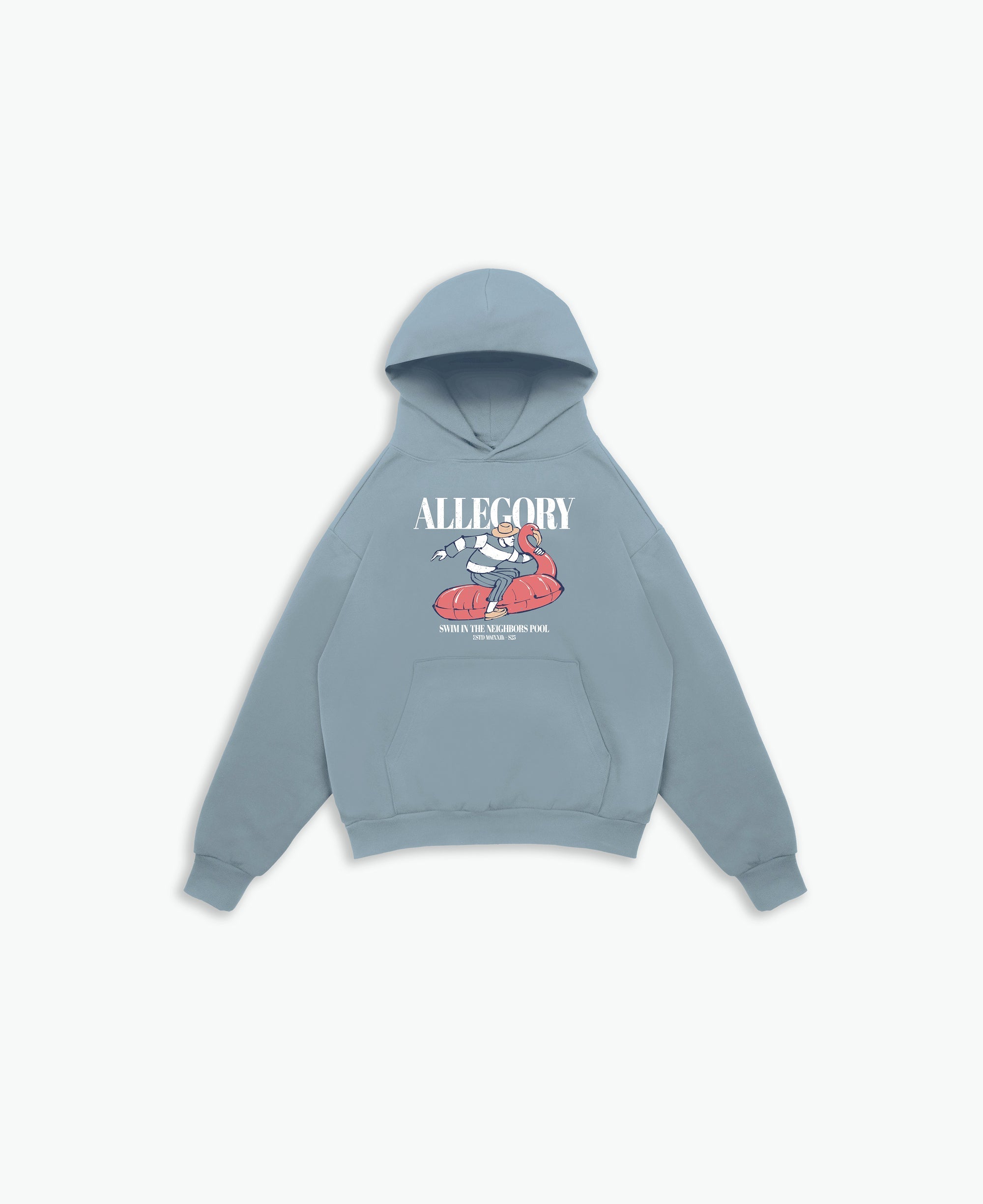 Flamingo Floatie Hoodie / Soft Denim Blue-1