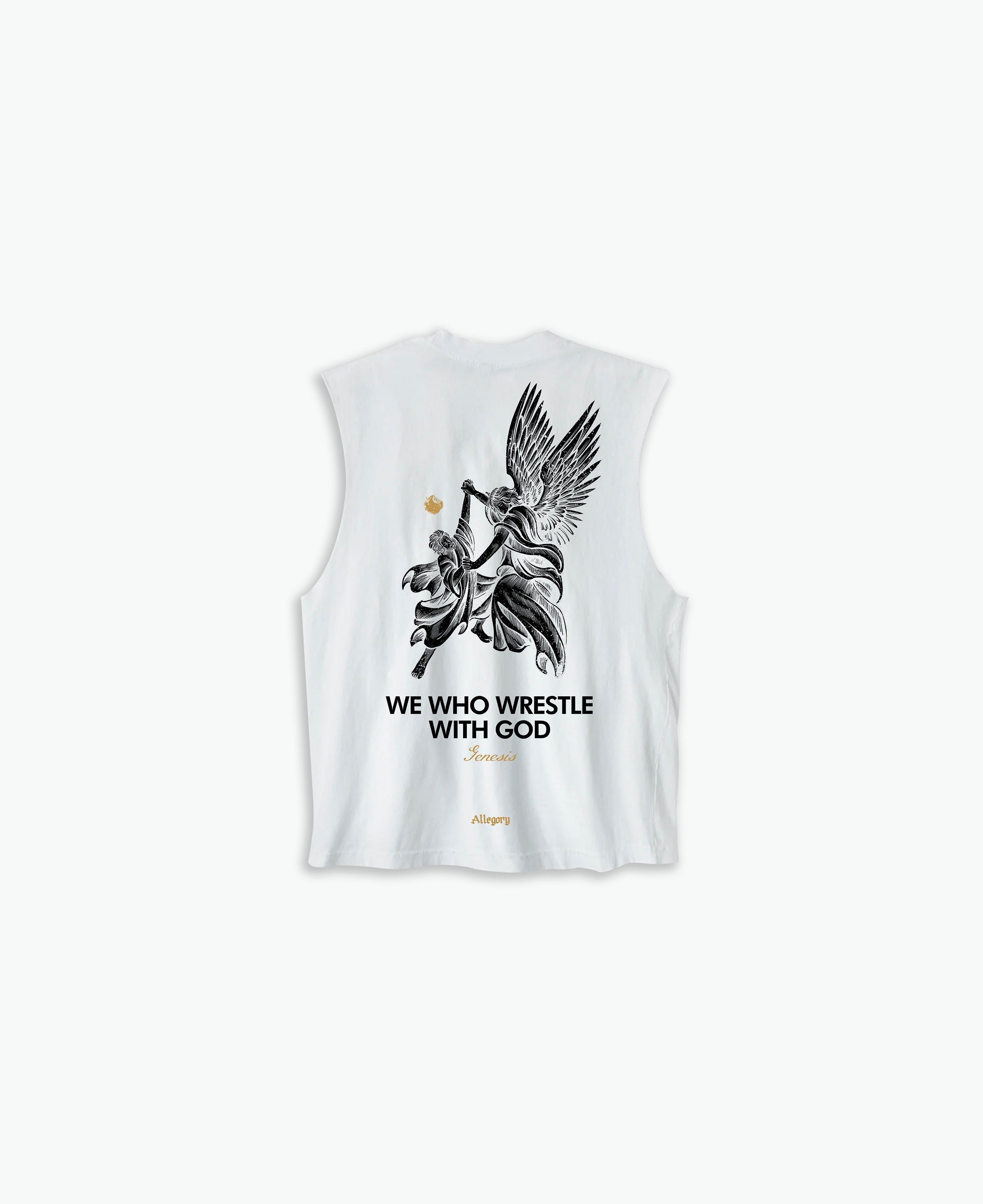 Wrestle With God Cut-Off Tank / Off White-1