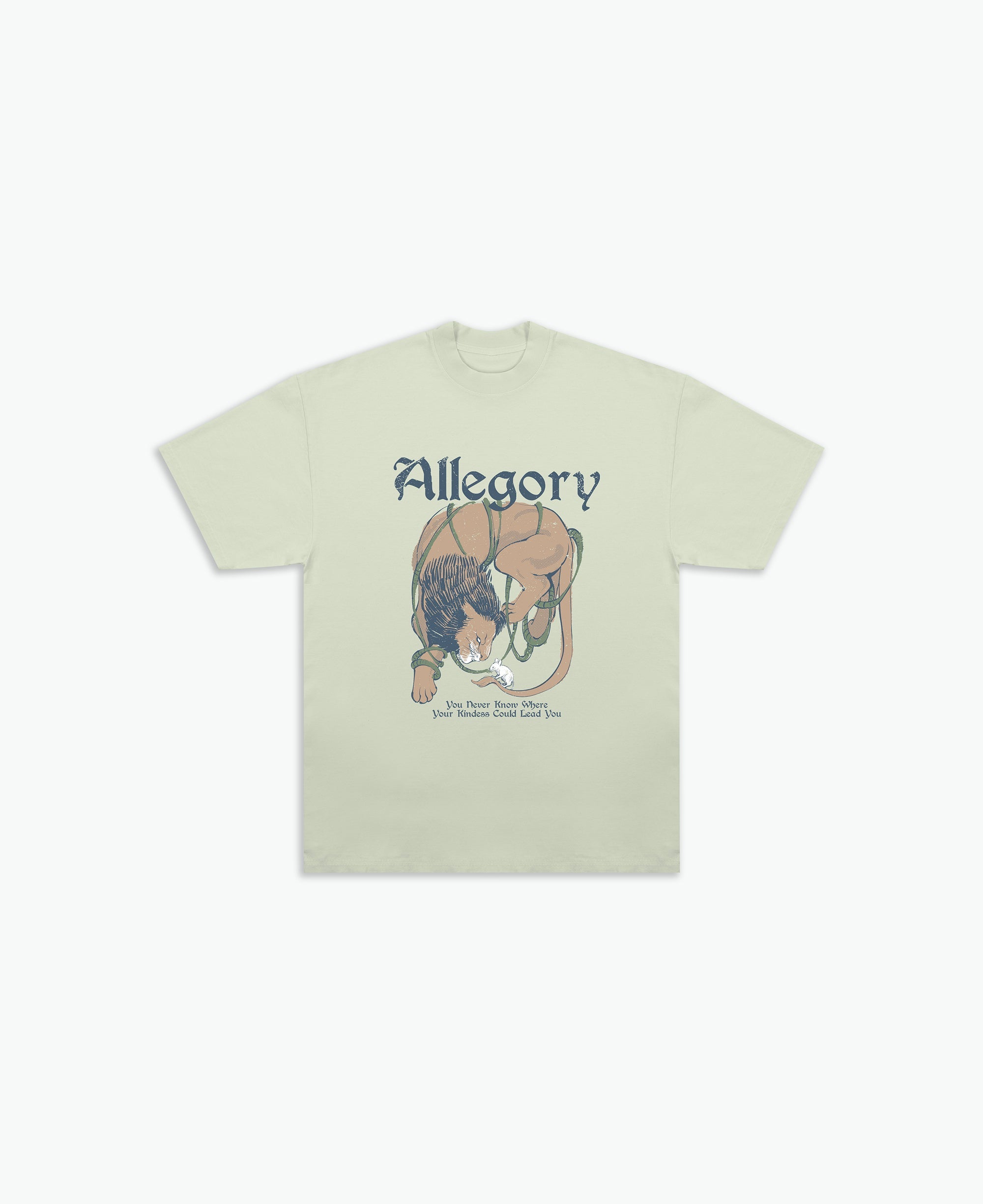 Lion and The Mouse Tee / Sage Green-1