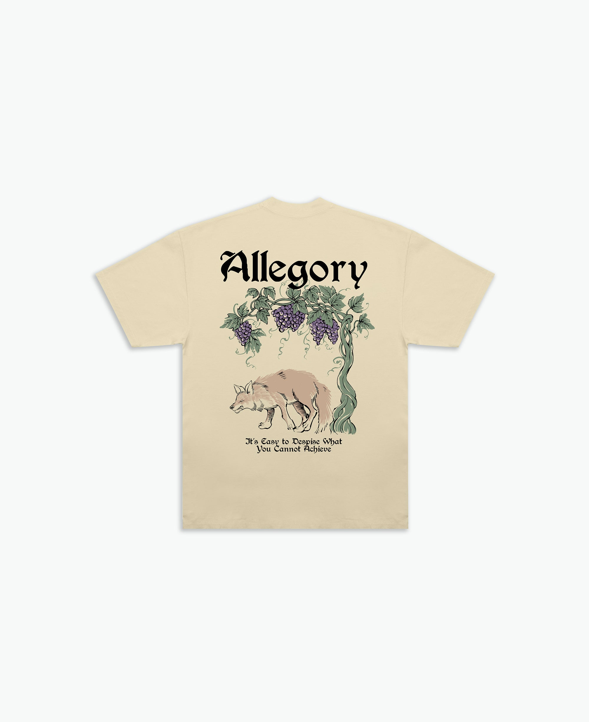 Fox and The Grapes Tee / Washed Gold-1
