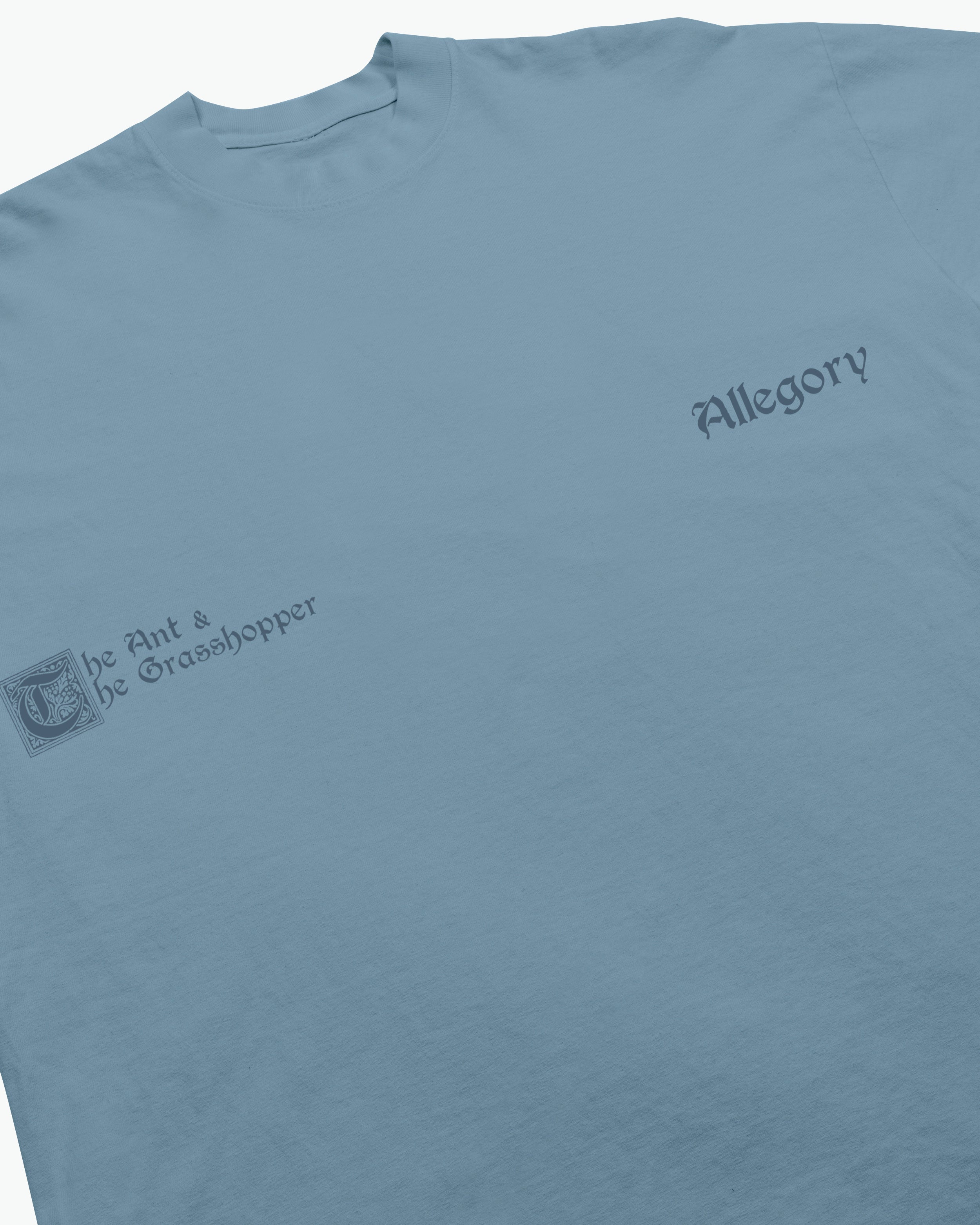 Ant and The Grasshopper Tee / Soft Denim Blue-4