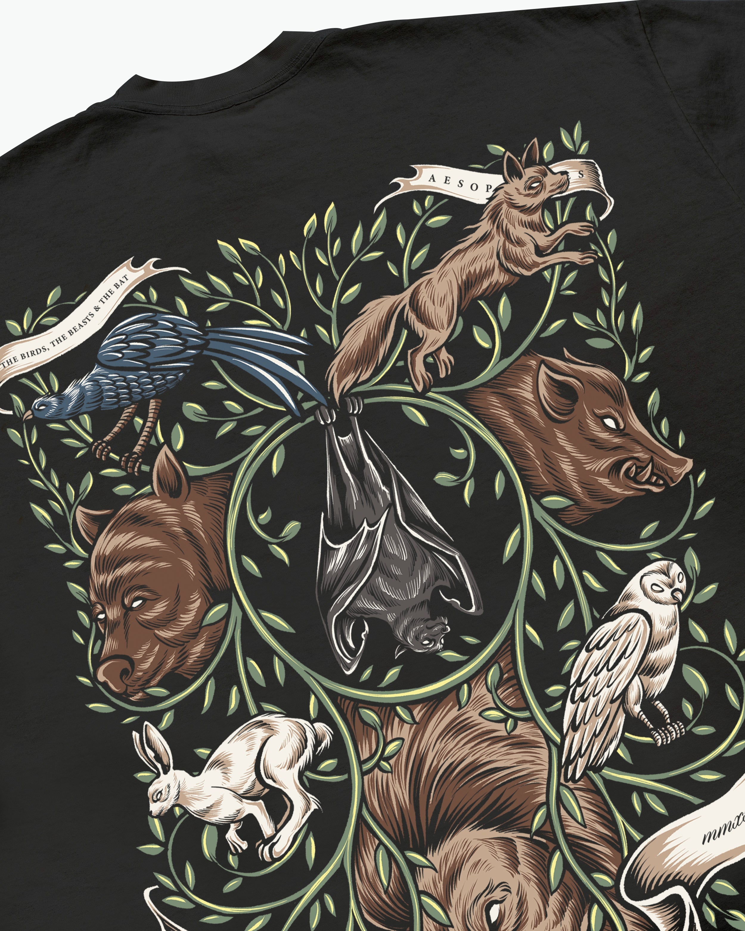 Bat, Birds and The Beast Tee / Charcoal-3