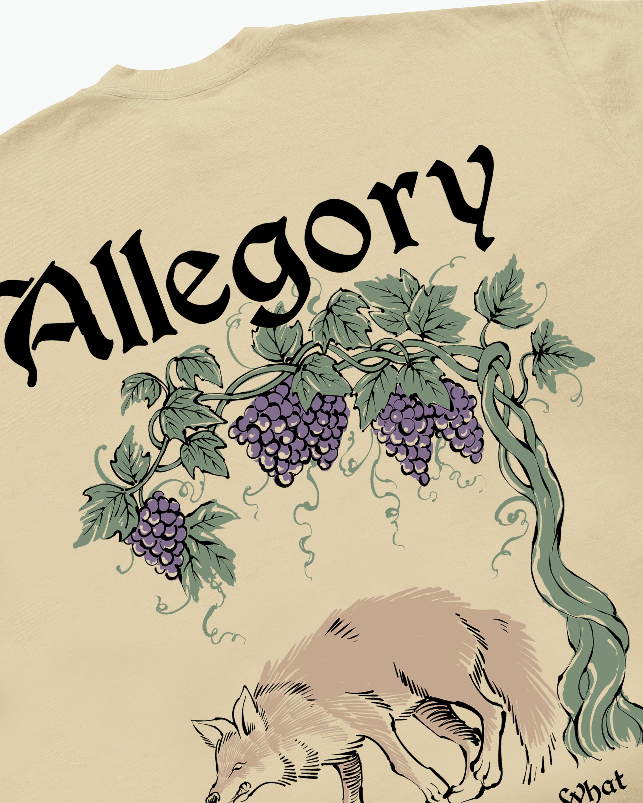 Fox and The Grapes Tee / Washed Gold-3