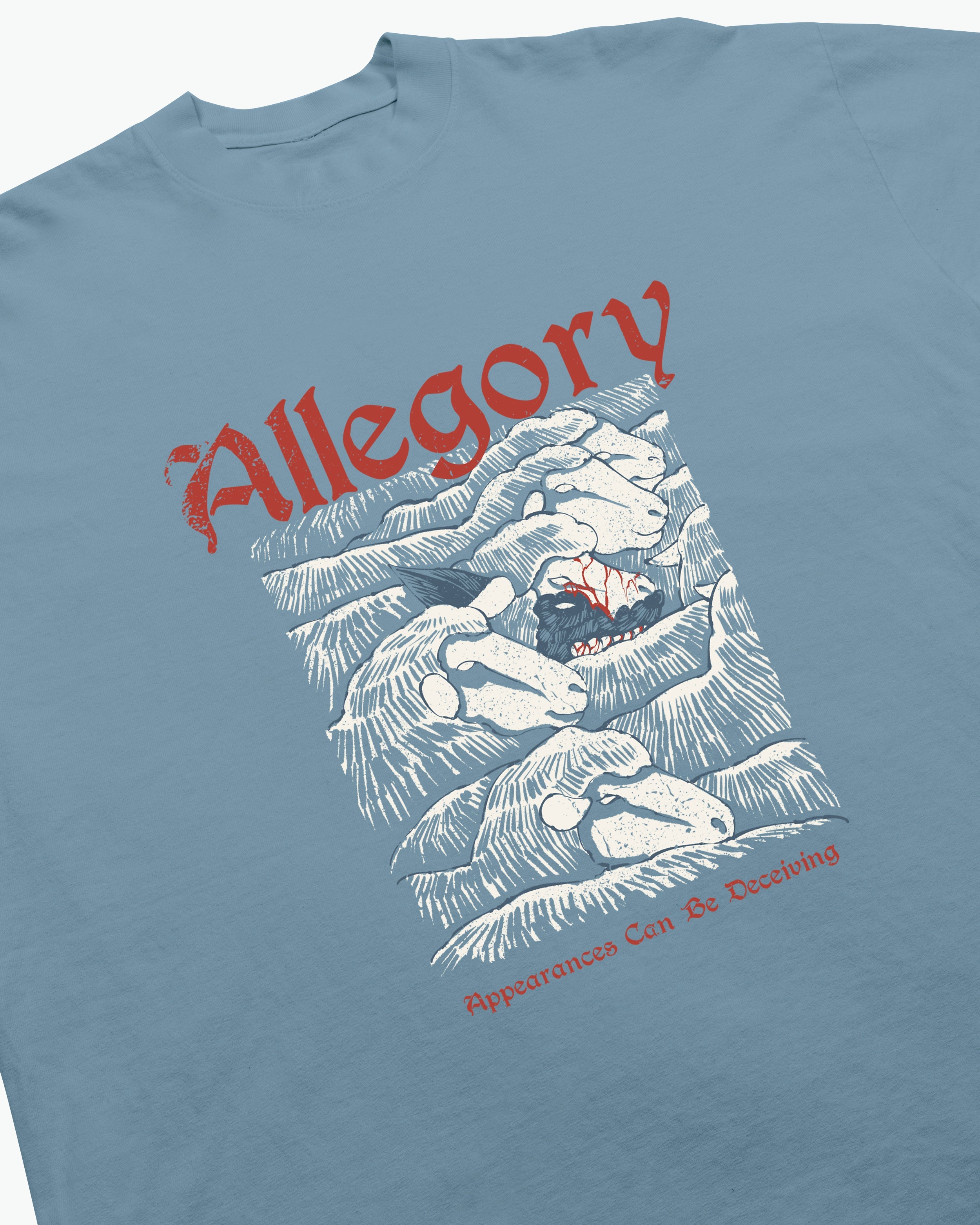 Wolf In Sheep Clothing Tee / Soft Denim Blue-2