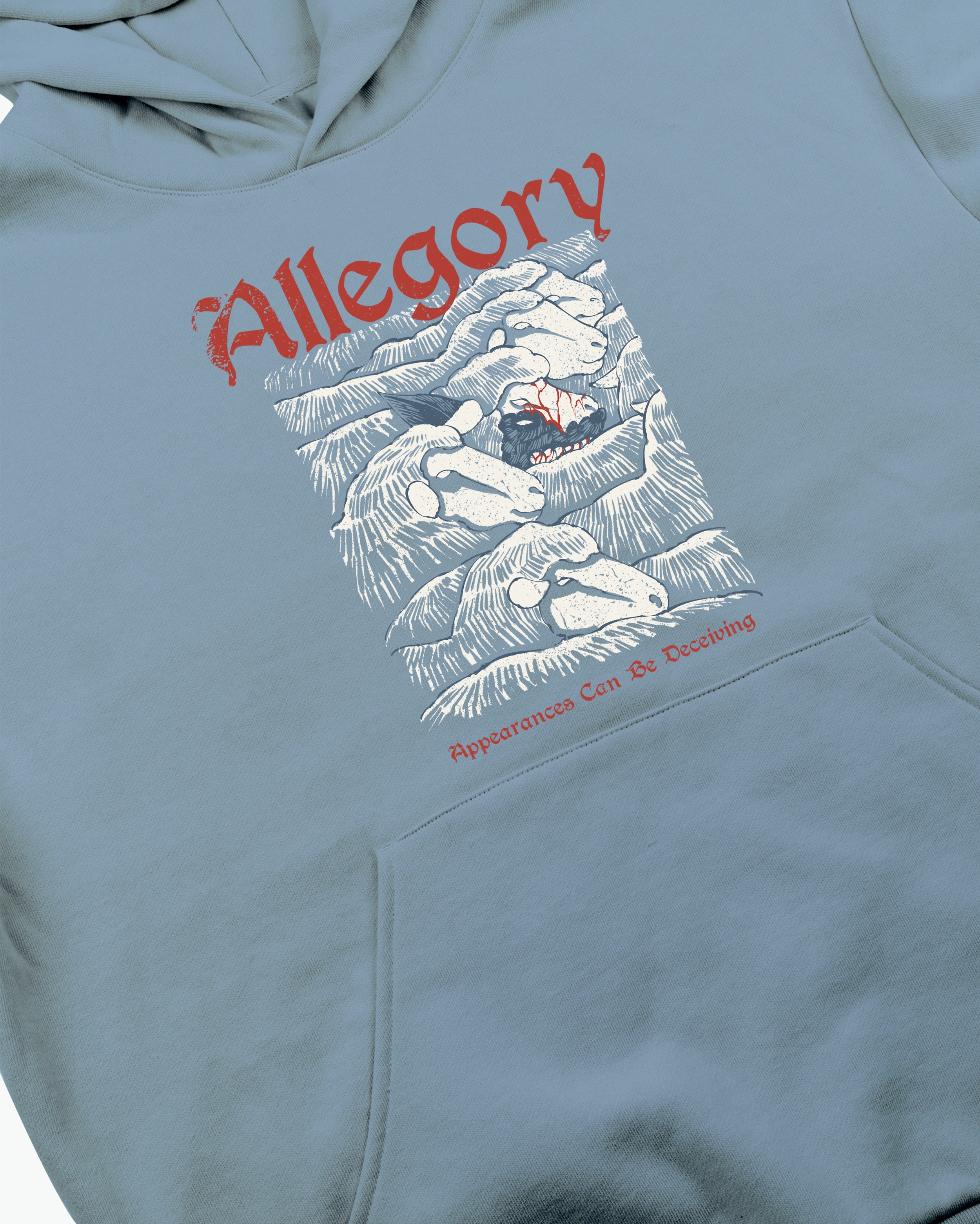 Wolf In Sheep Clothing Hoodie / Soft Denim Blue-2