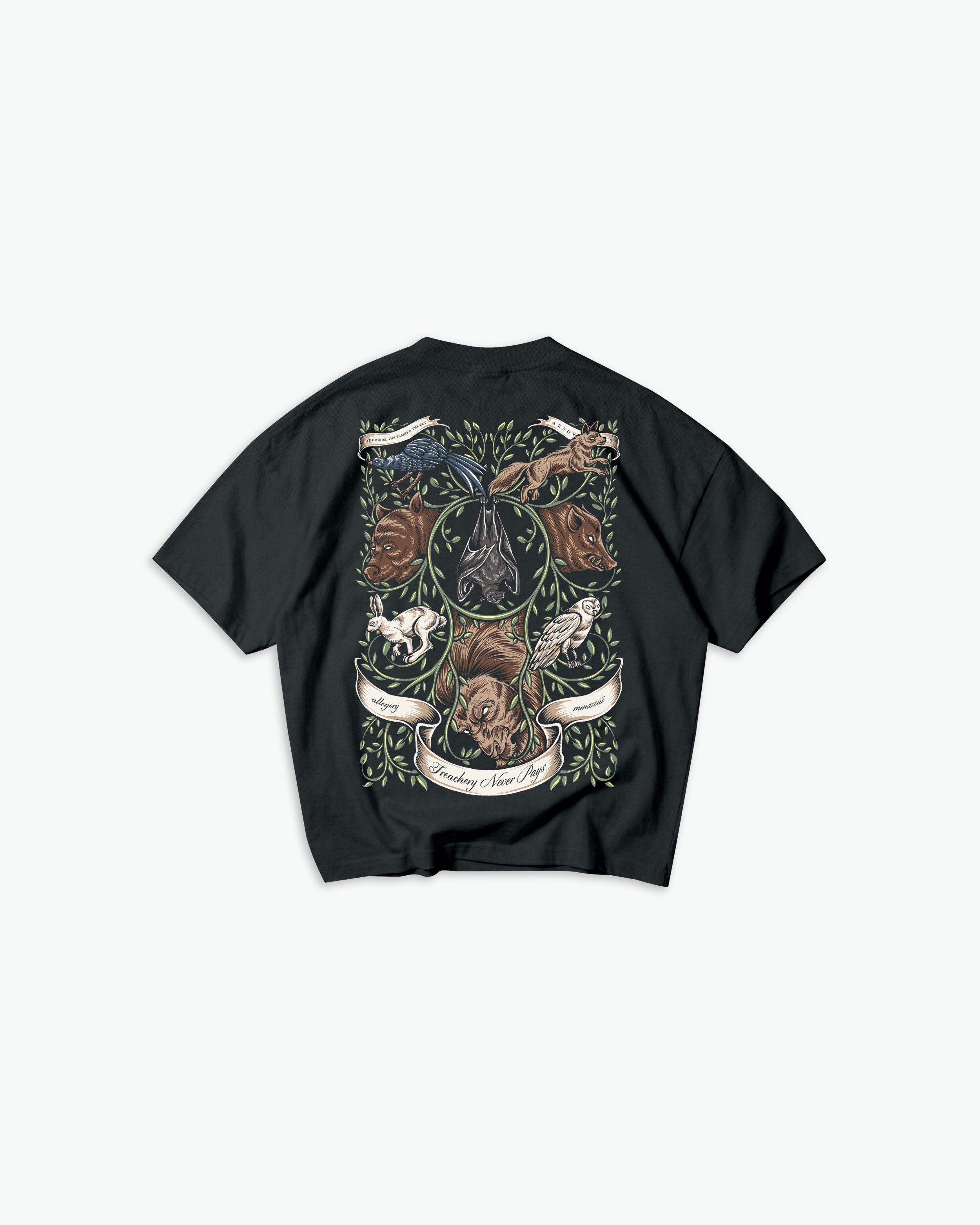 Bat, Birds and The Beast Tee / Charcoal-1